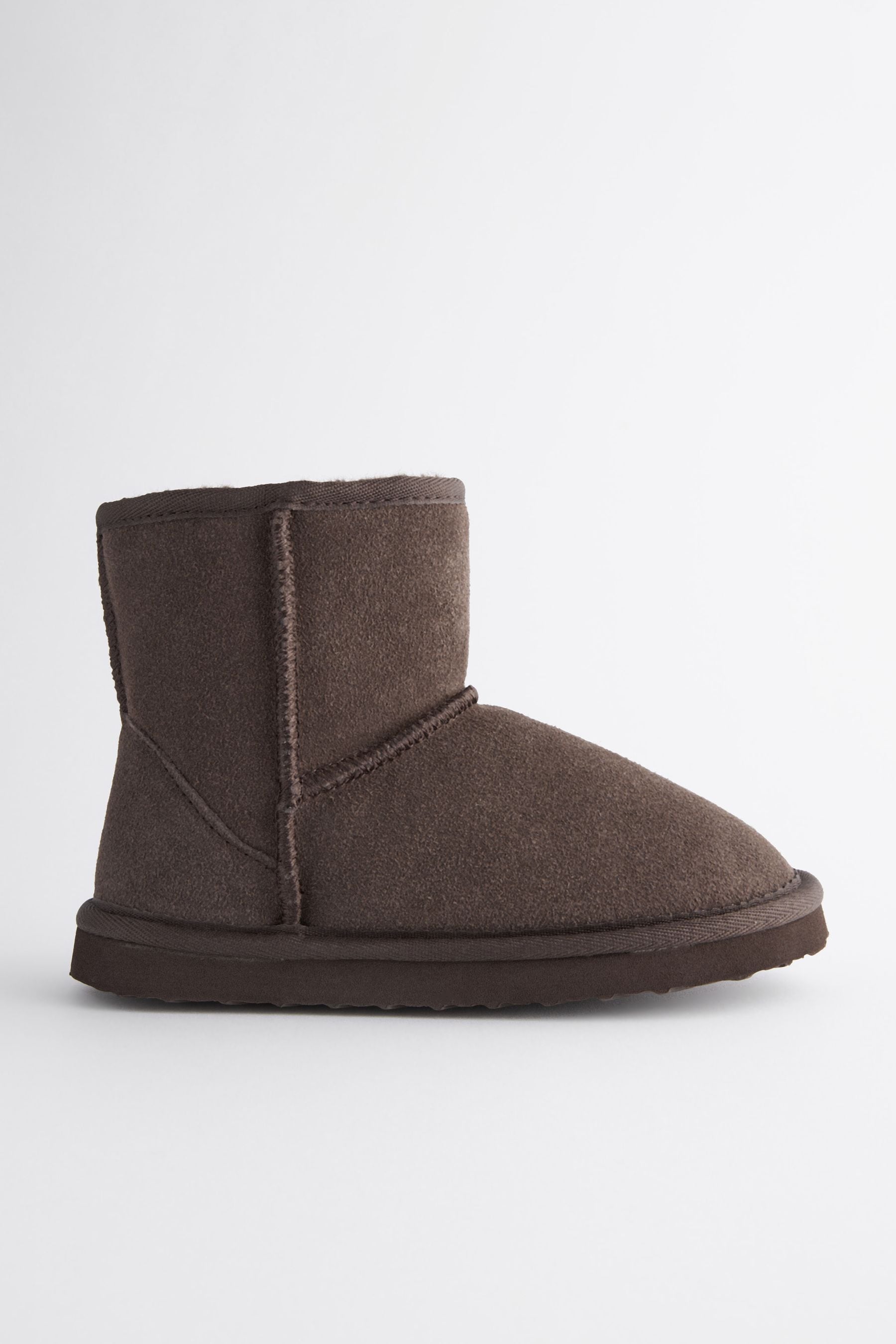 Chocolate Brown Warm Lined Suede Slipper Boots