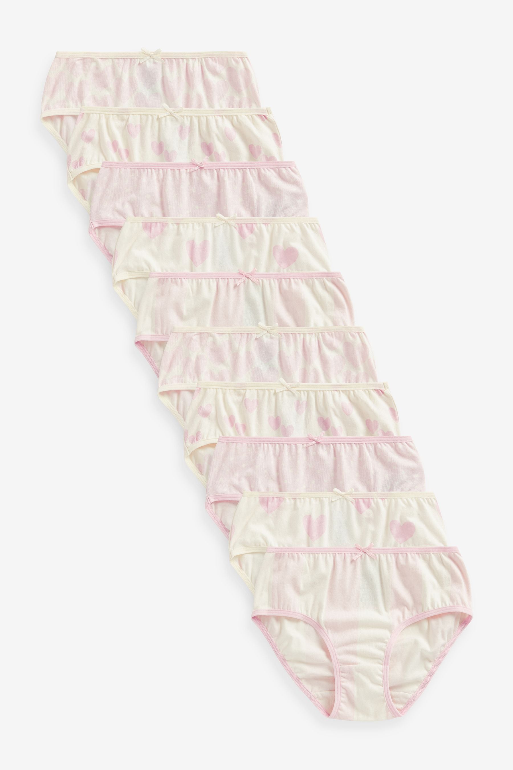 Pink/White Briefs 10 Pack (1.5-16yrs)