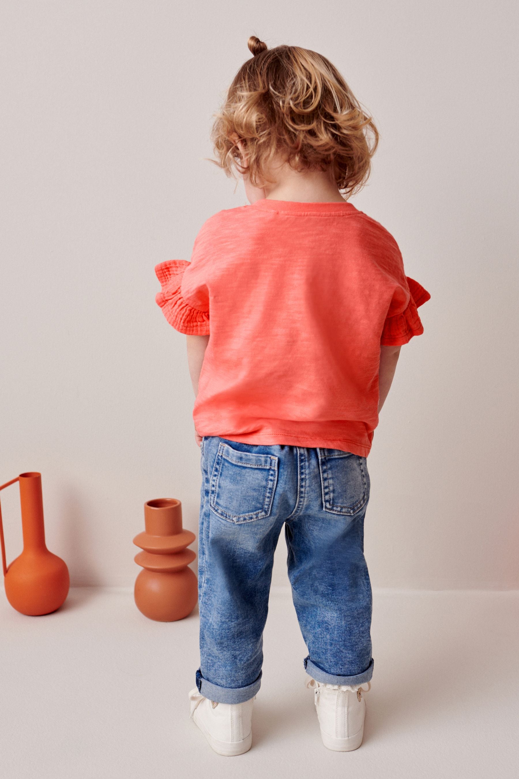 Coral Pink Crochet Butterfly T-Shirt (3mths-7yrs)