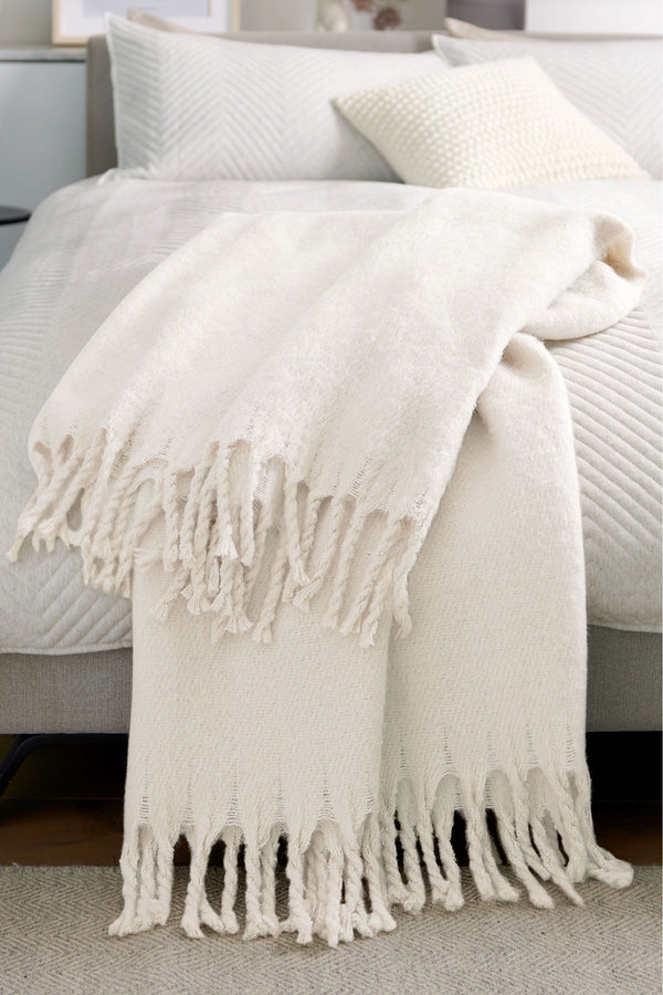 Oatmeal Natural Burford Cosy Throw