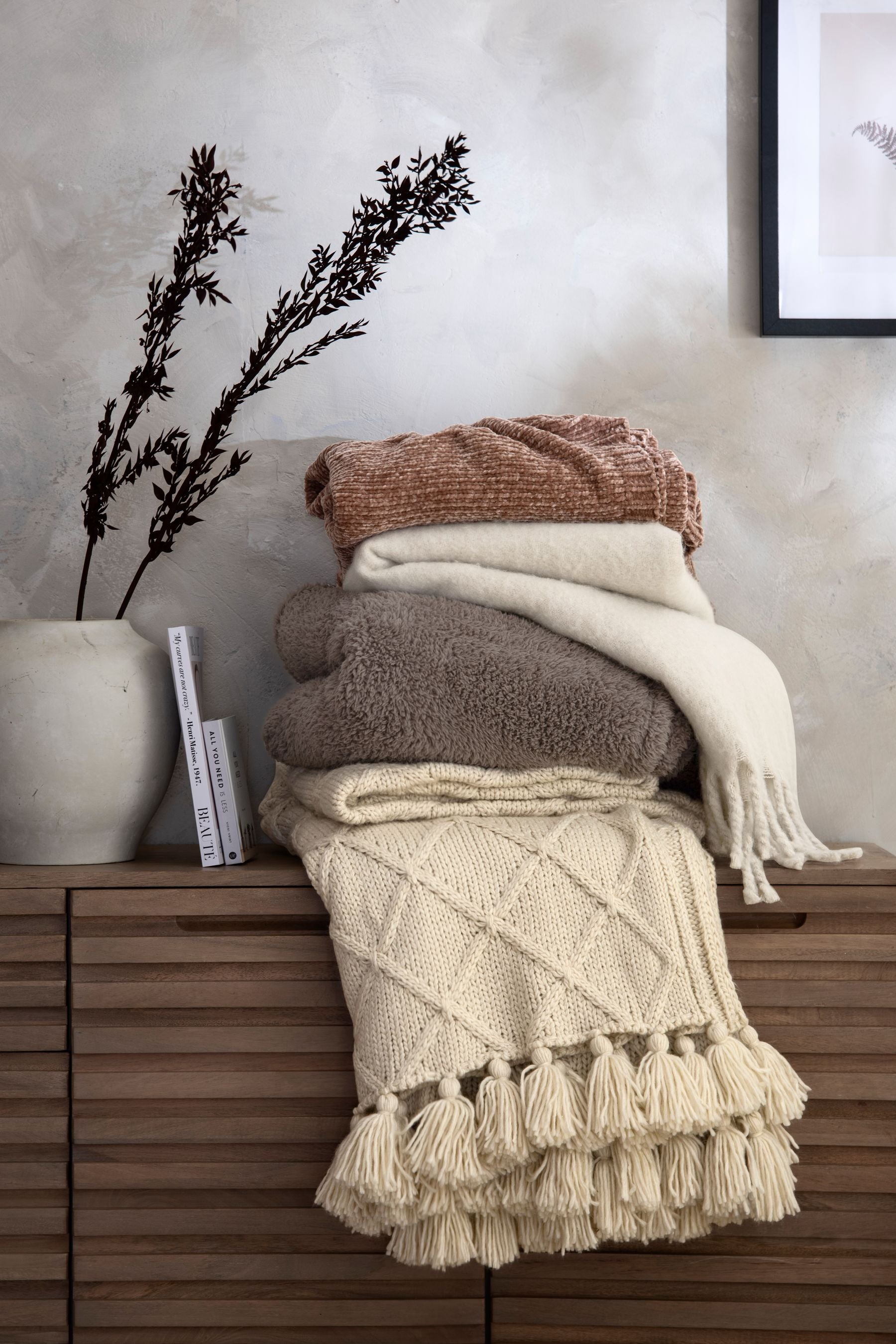 Oatmeal Natural Burford Cosy Throw