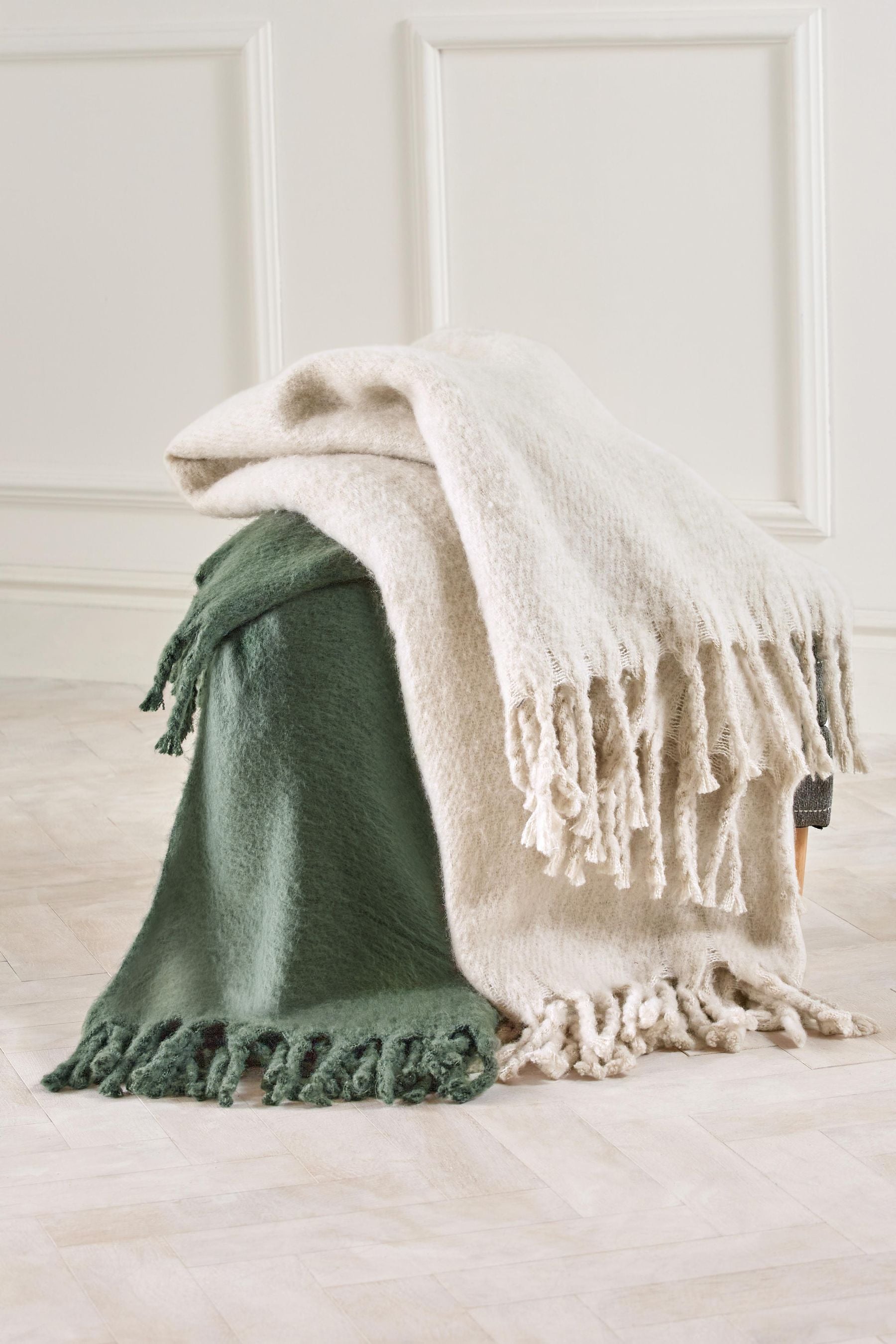 Oatmeal Natural Burford Cosy Throw