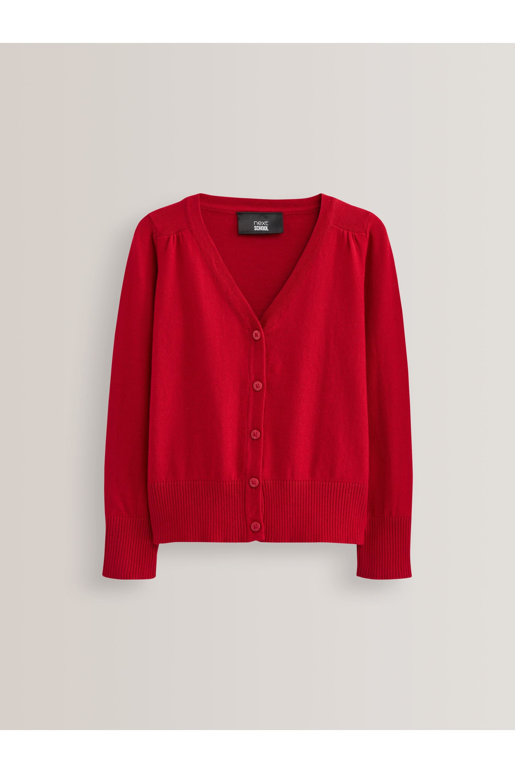 Red Cotton Rich School V-Neck Cardigan (3-16yrs)