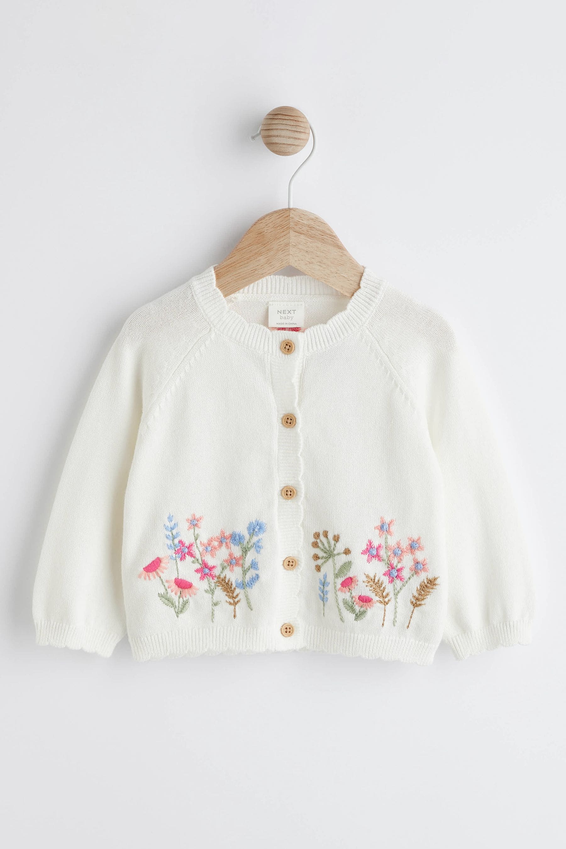 Pink Floral Embroidered Baby Cardigan (0mths-2yrs)