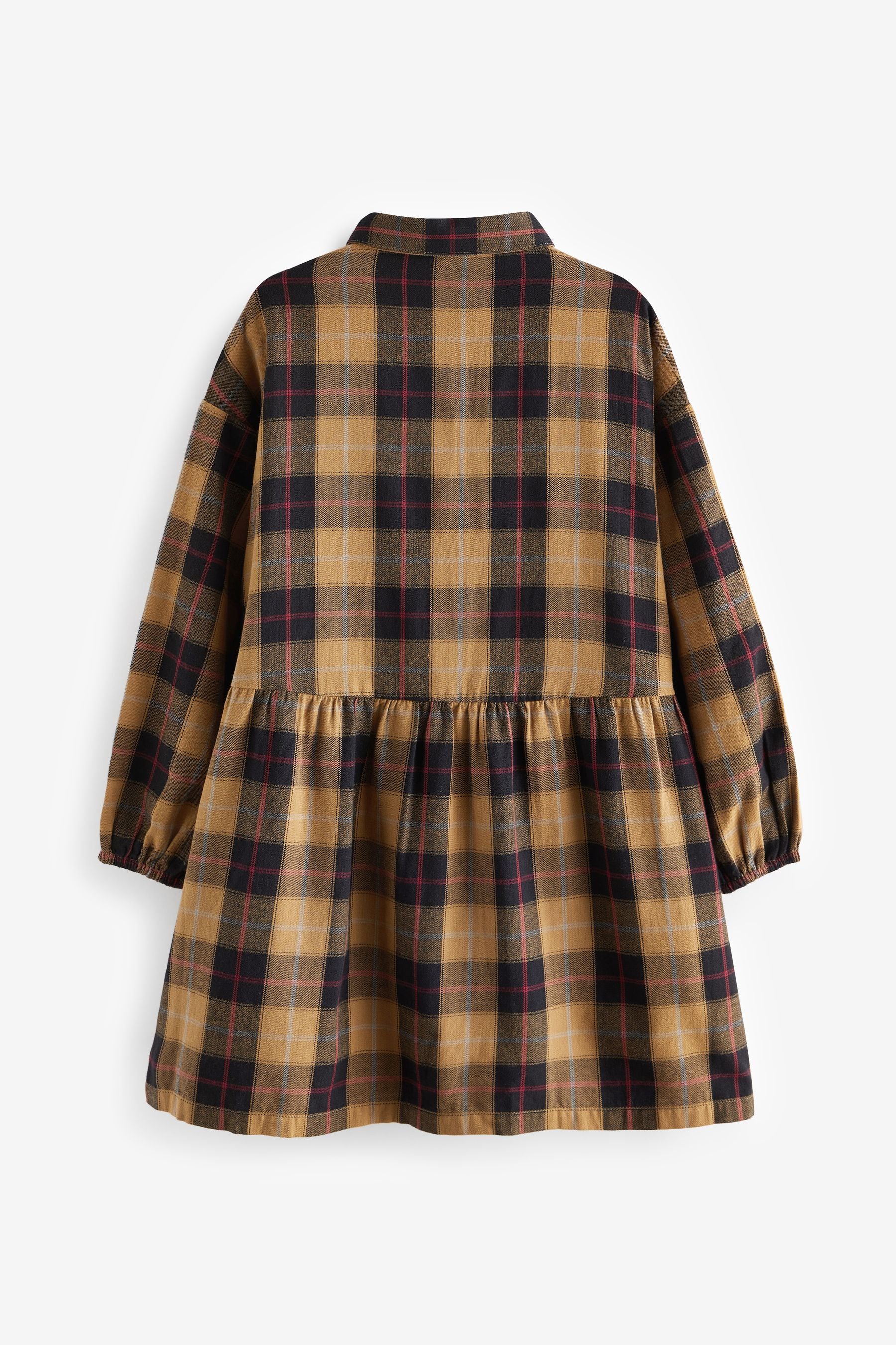 Neutral Check Collar Dress (3-16yrs)