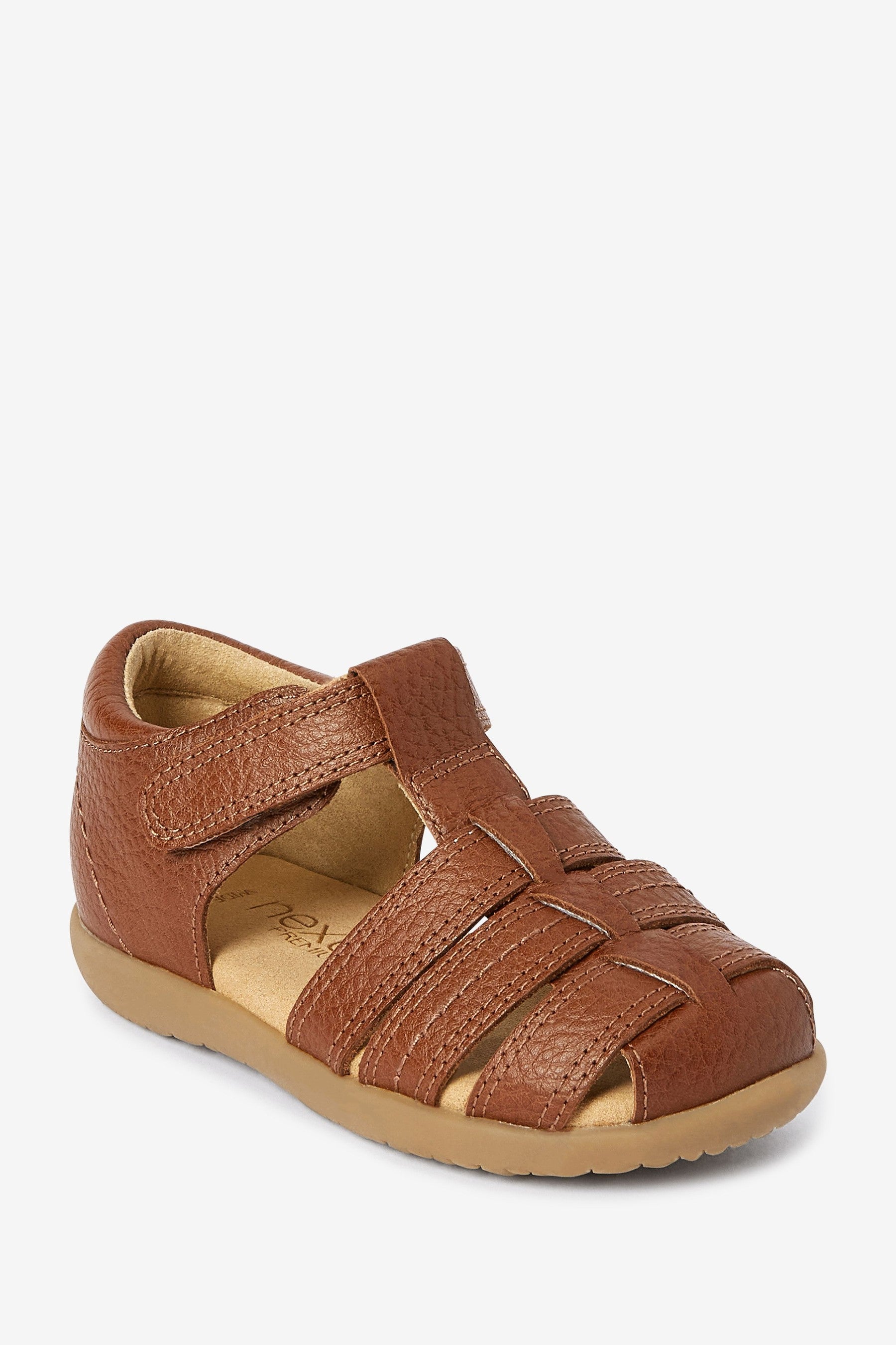 Tan Brown Little Luxe Leather Fisherman Sandals