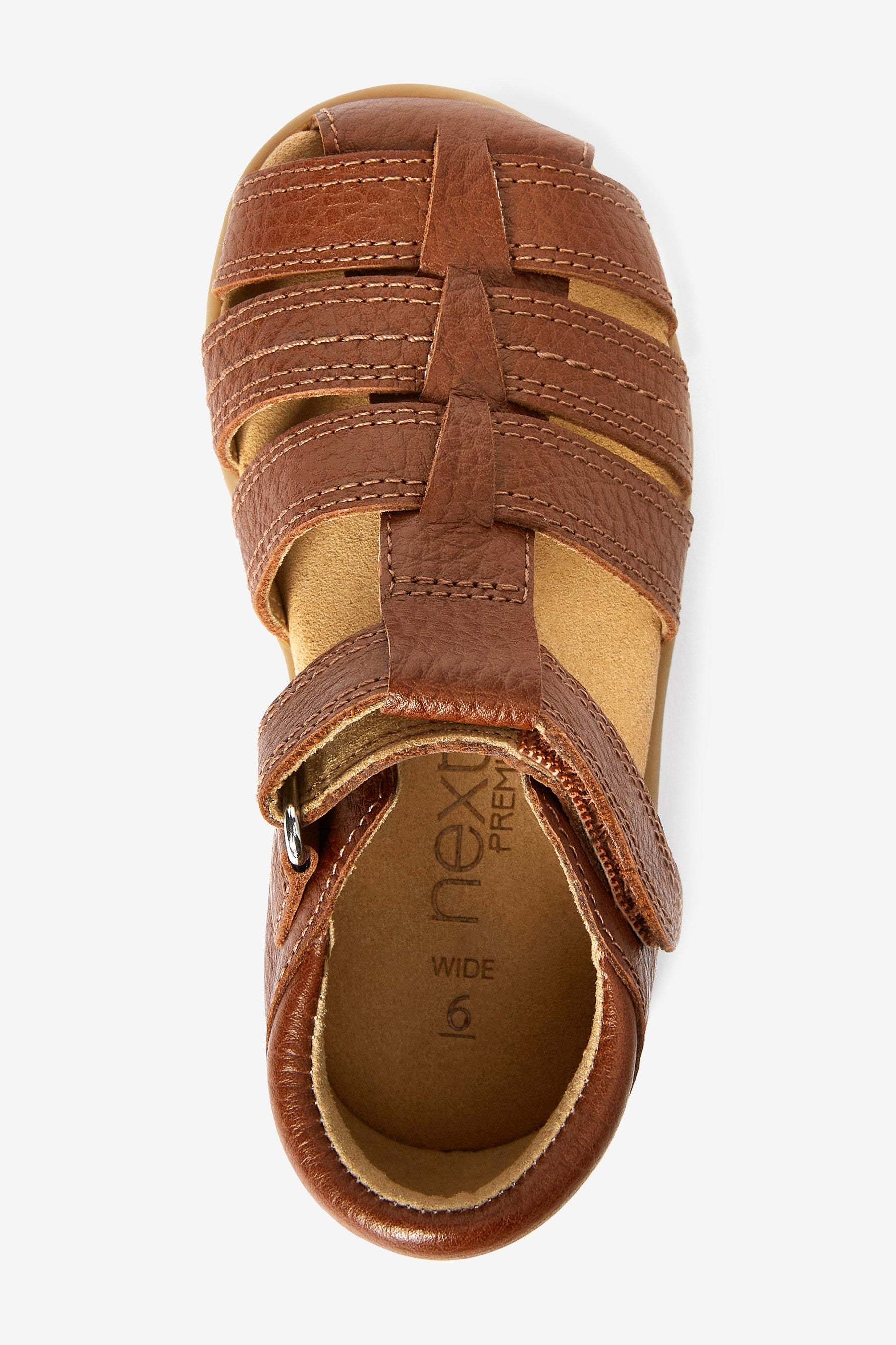 Tan Brown Little Luxe Leather Fisherman Sandals