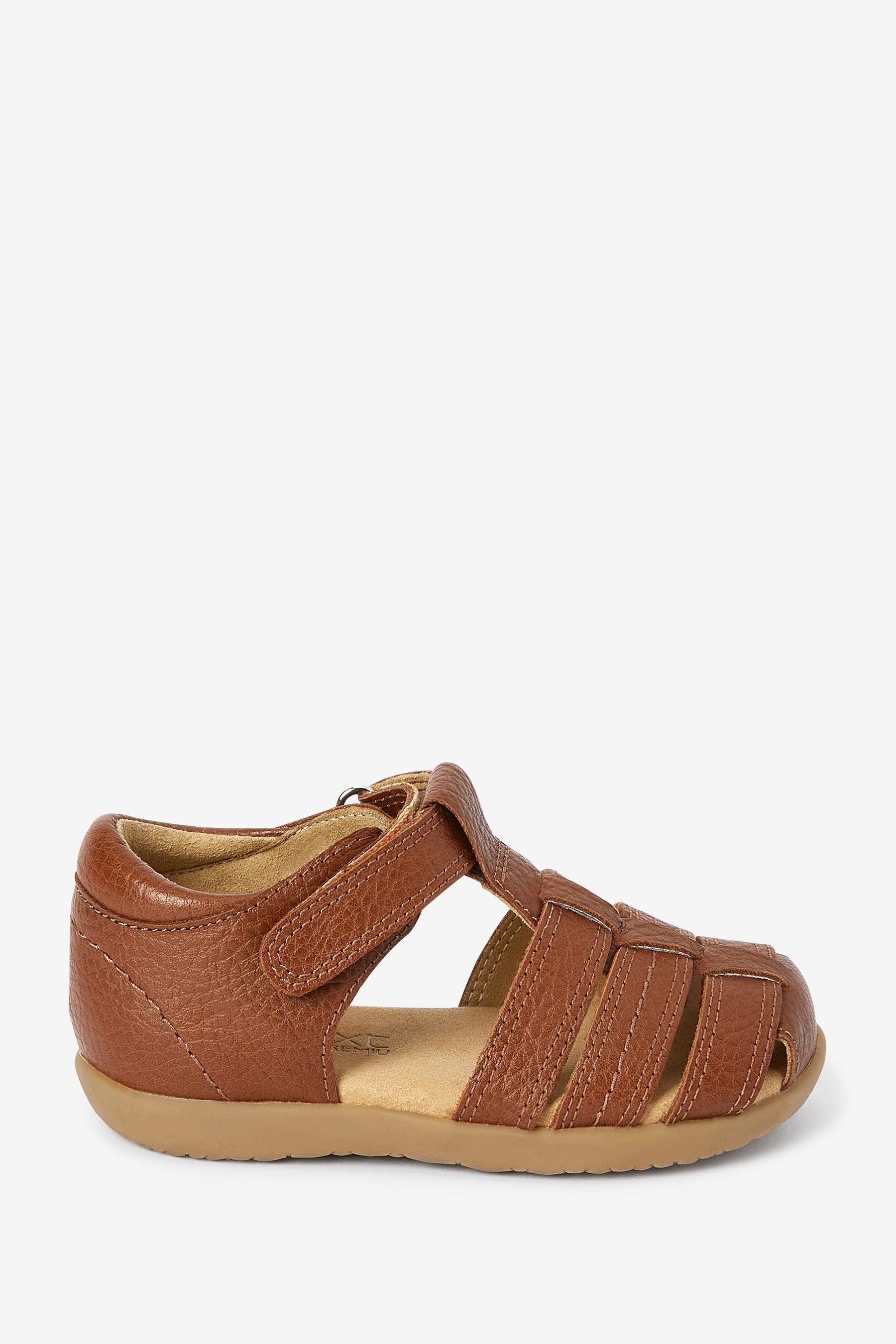 Tan Brown Little Luxe Leather Fisherman Sandals