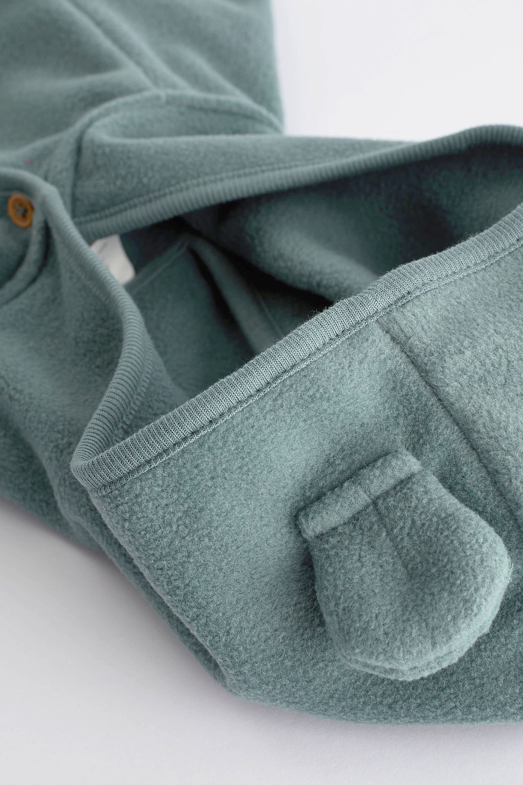 Teal Blue Hooded Cosy Fleece Baby Jacket (0mths-2yrs)