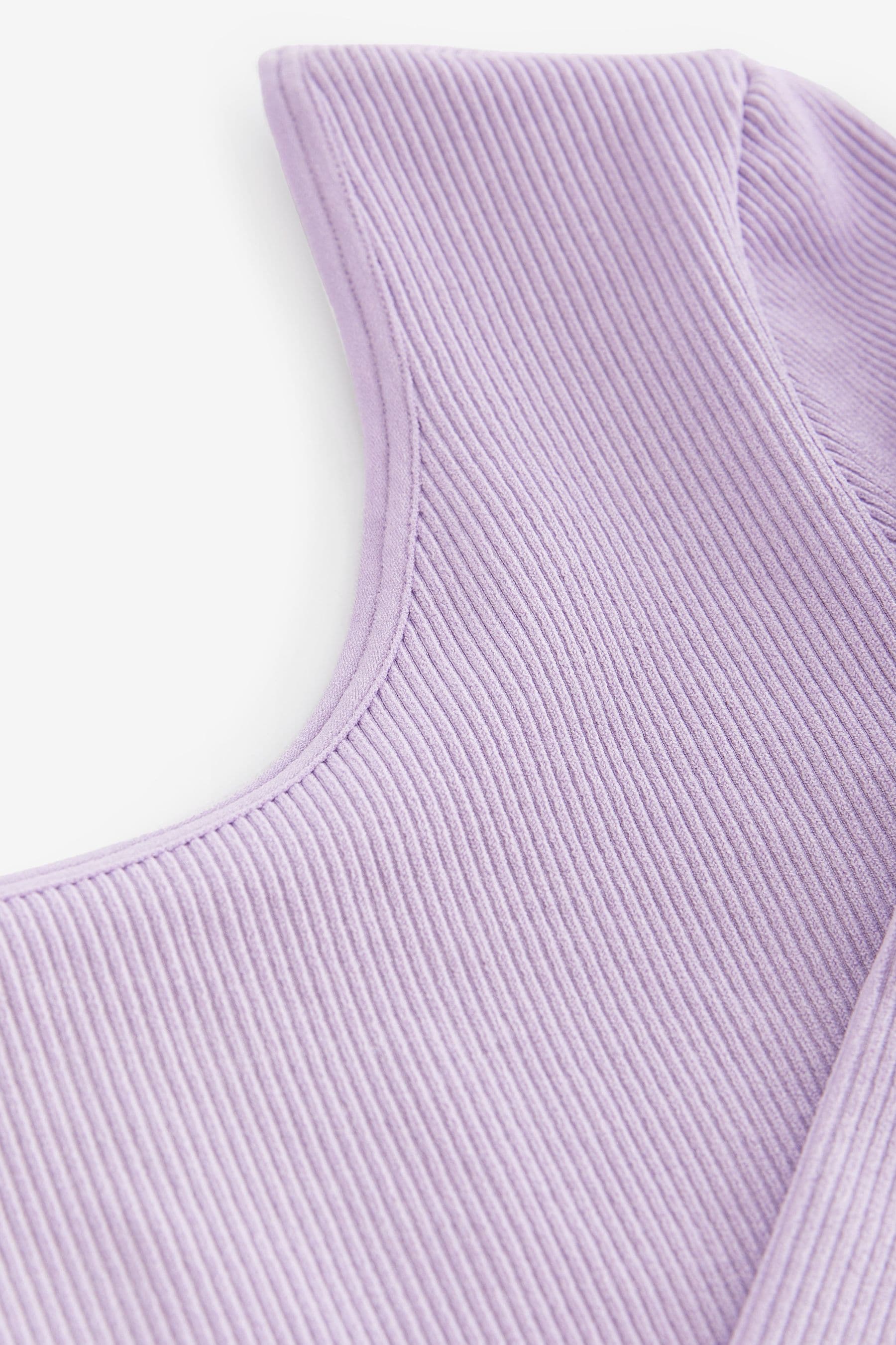 Lilac Purple Ribbed Stretch Top & Leggings Set (7-16yrs)