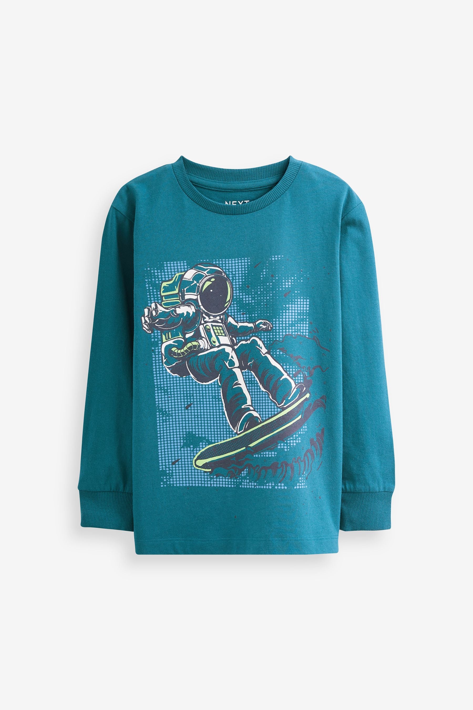 Navy Blue Astronaut Long Sleeve Graphic T-Shirt (3-16yrs)