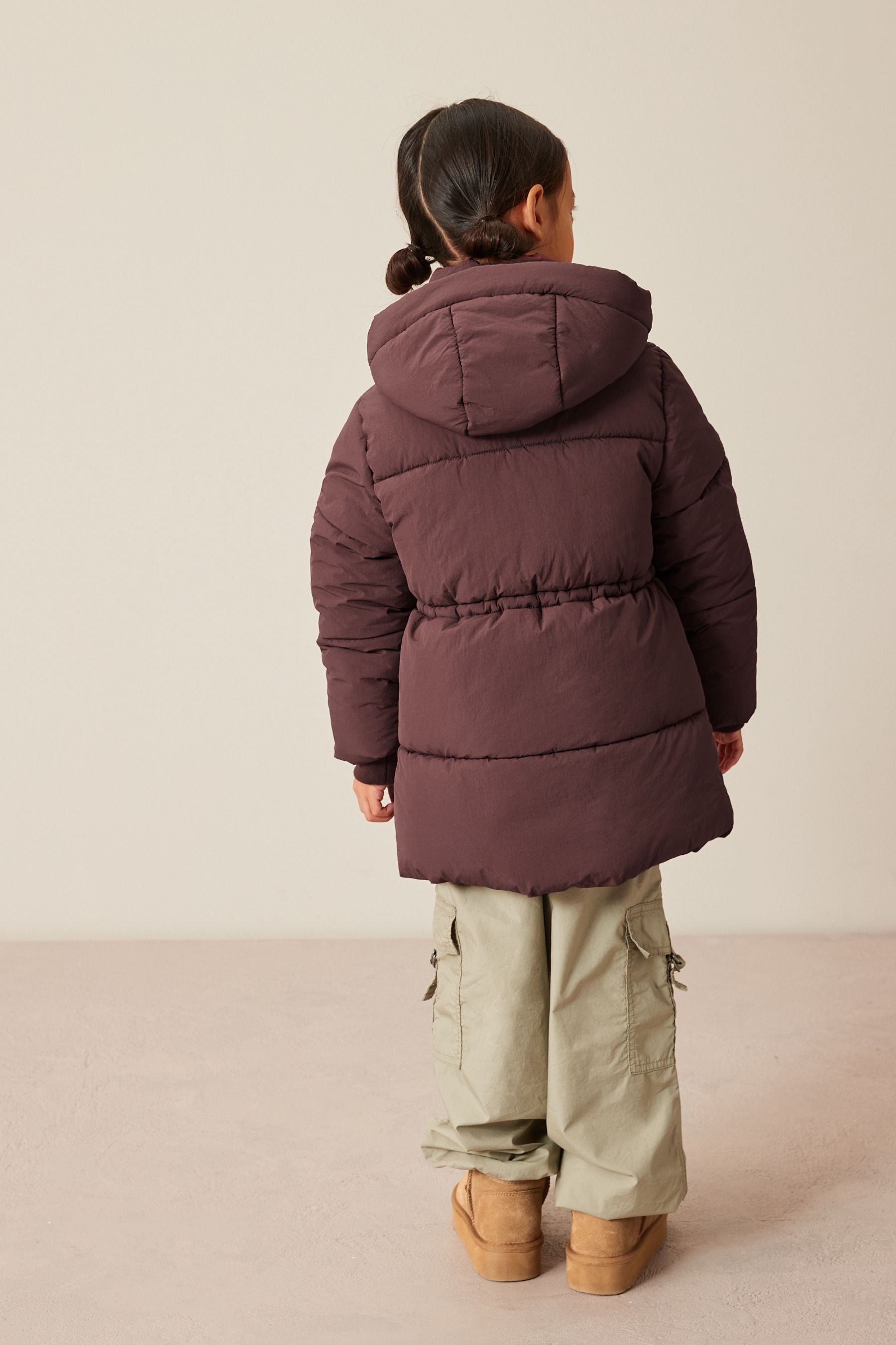 Chocolate Brown Shower Resistant Padded Coat (3-16yrs)