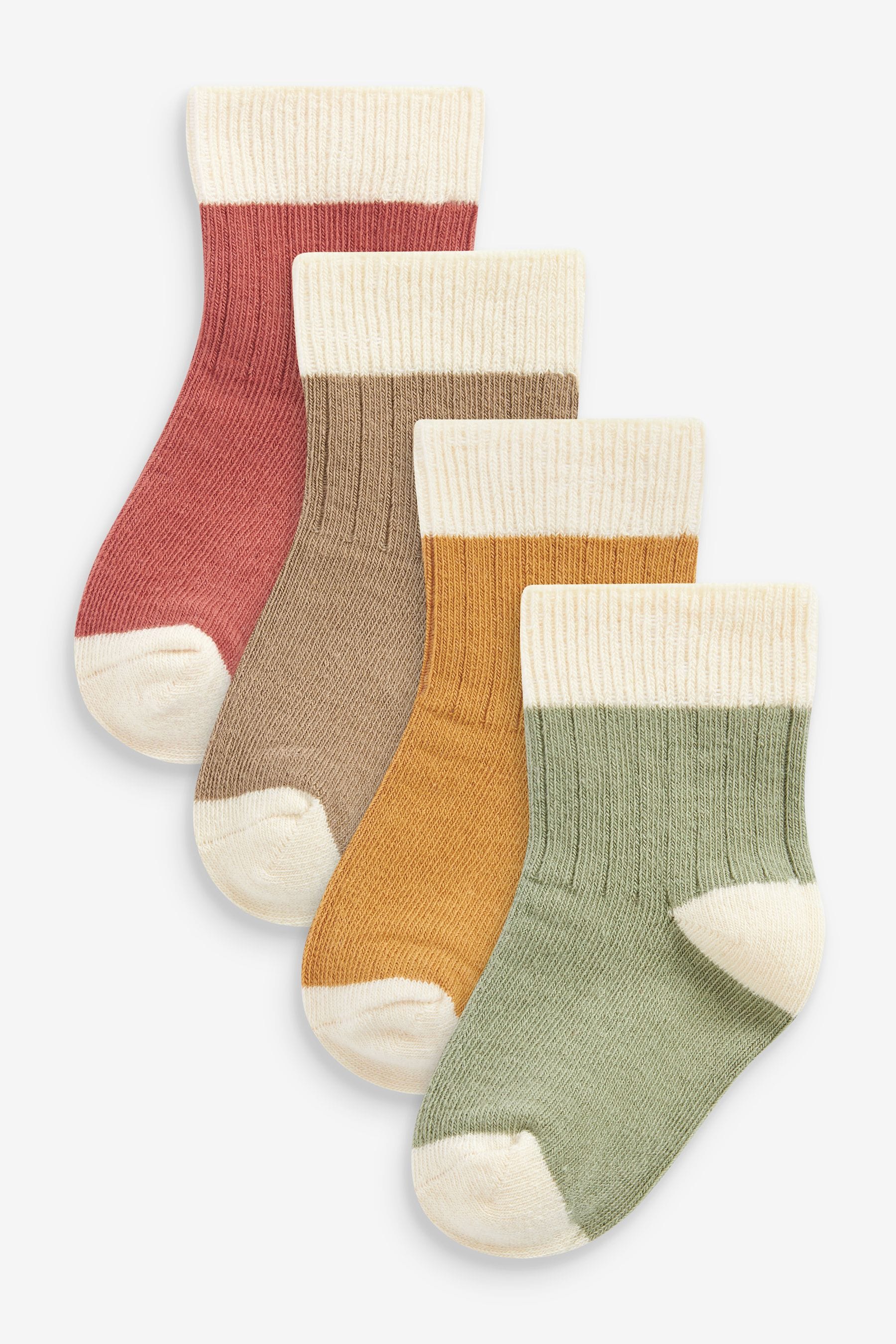 Muted Rainbow Baby Socks 4 Pack (0mths-2yrs)