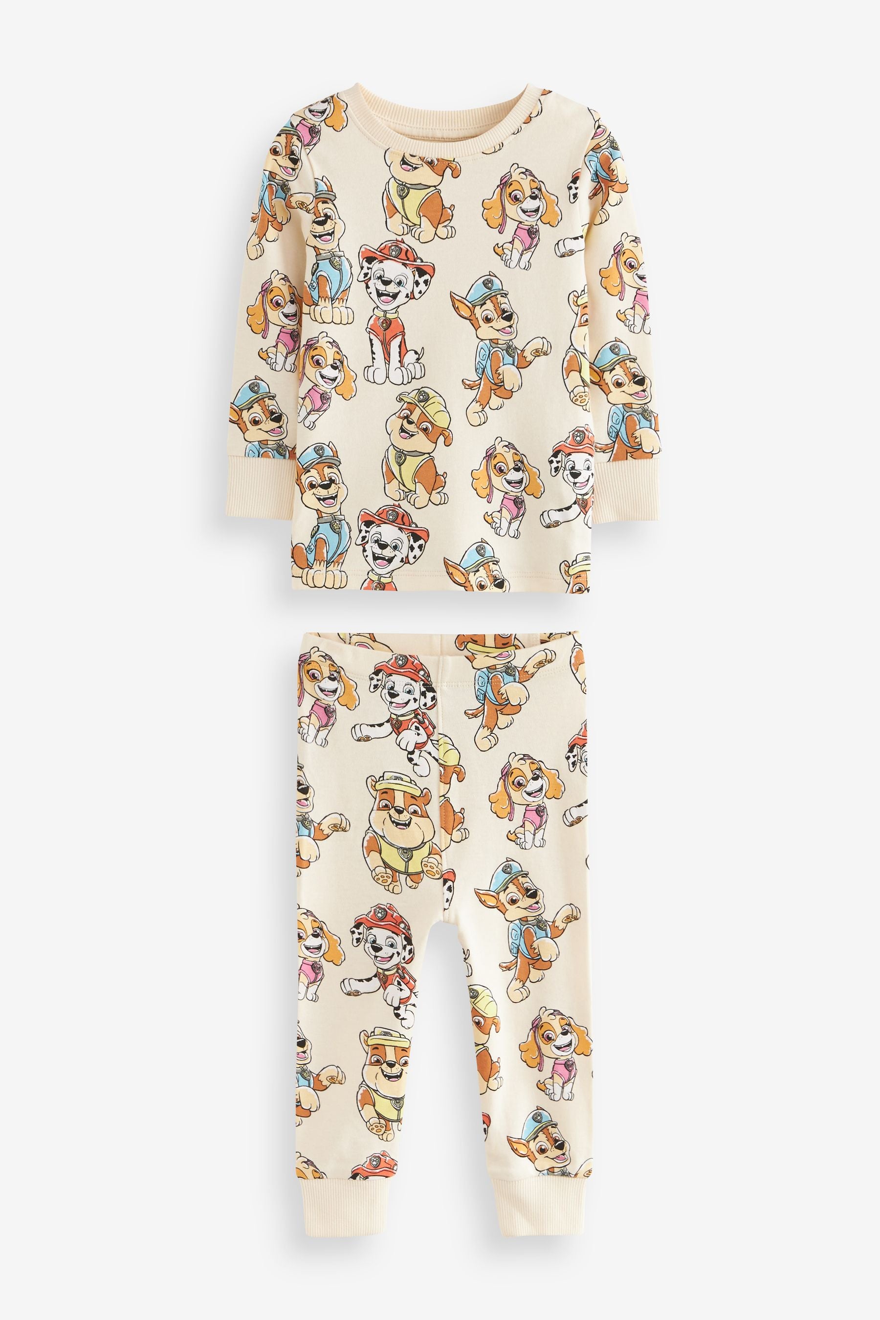 PAW Patrol Blue/Ecru Cream Snuggle Pyjamas 2 Pack (9mths-9yrs)