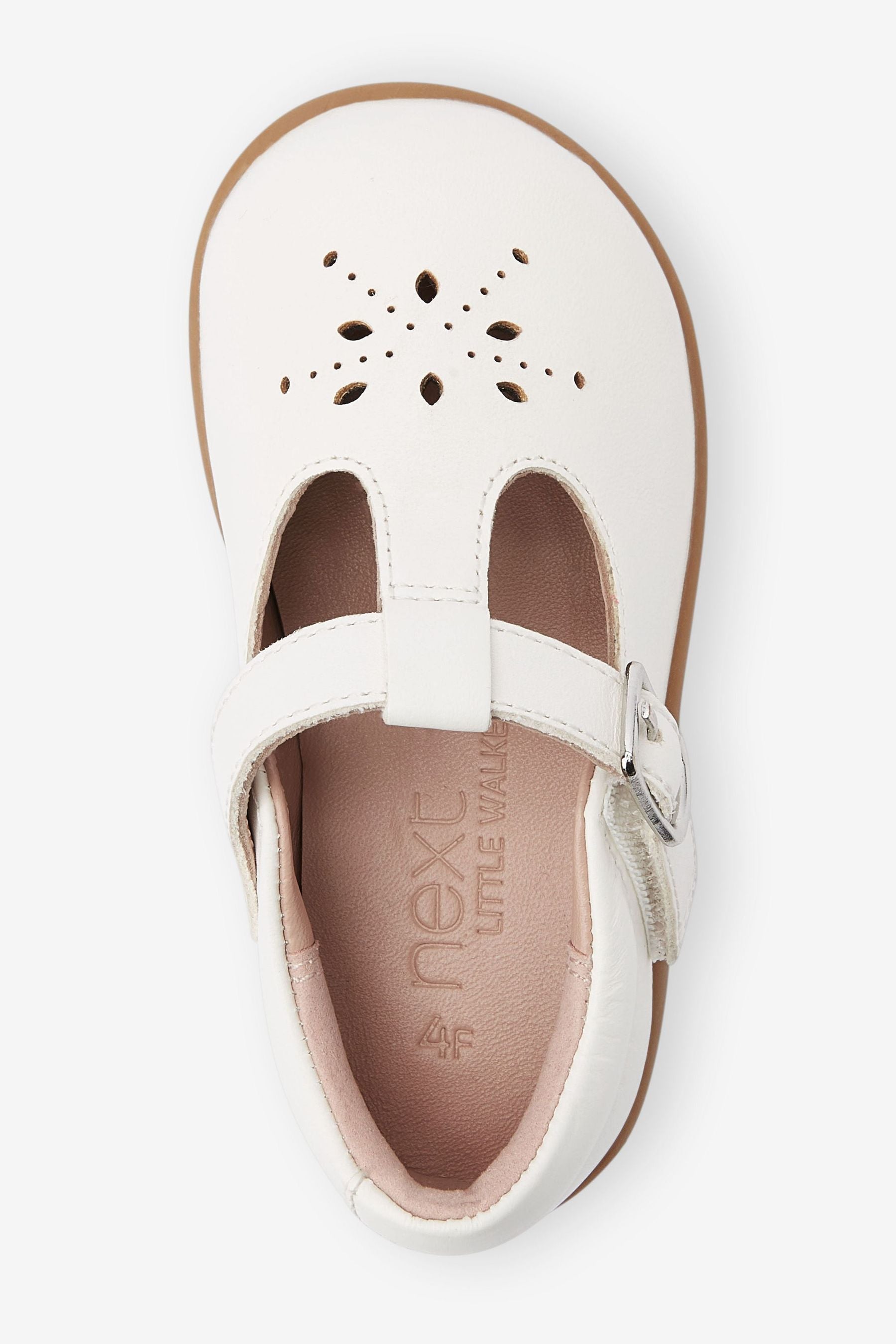 White Leather First Walker T-Bar Shoes