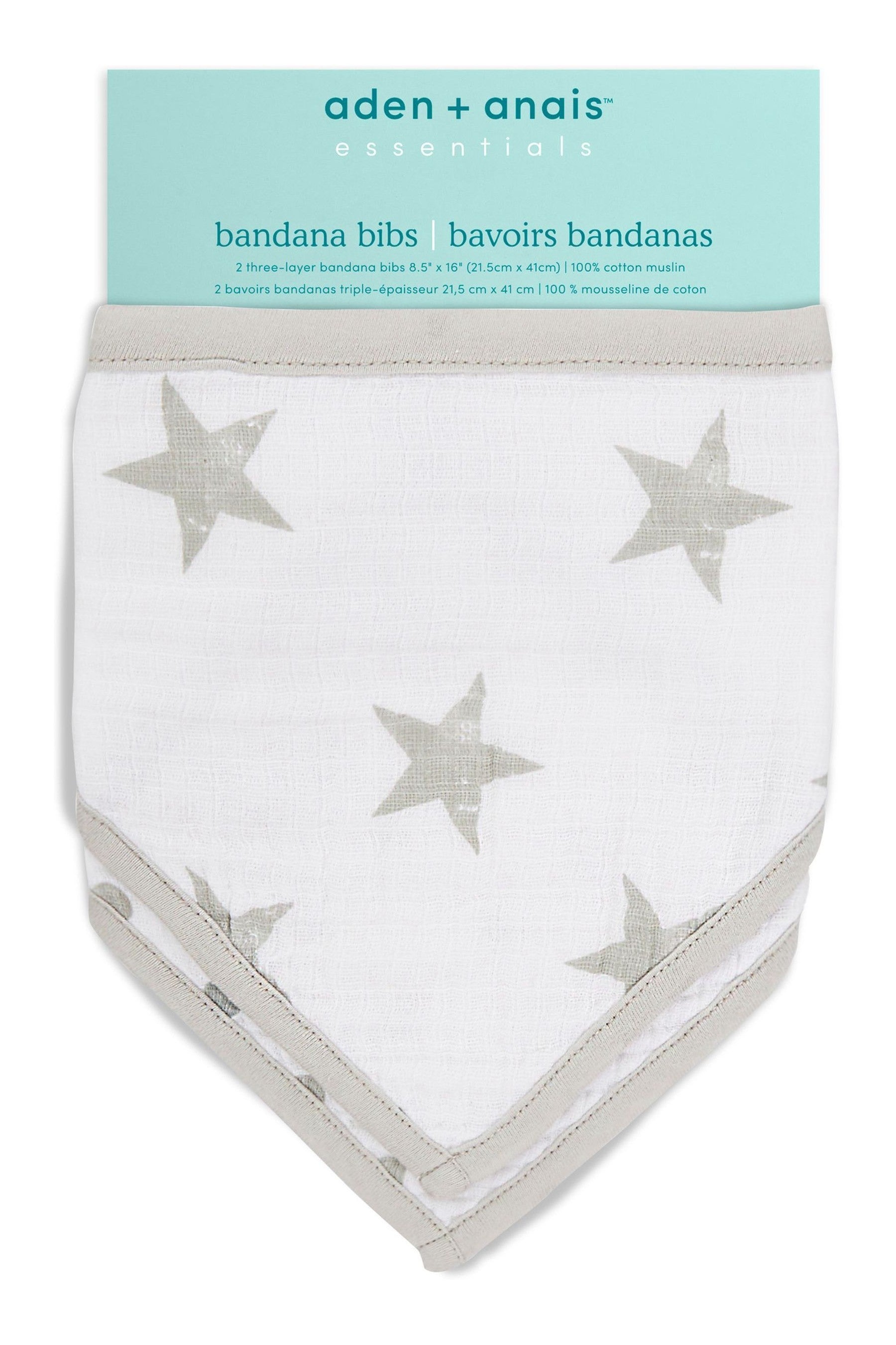 aden + anais Essentials Grey Bandana Bibs Two Pack