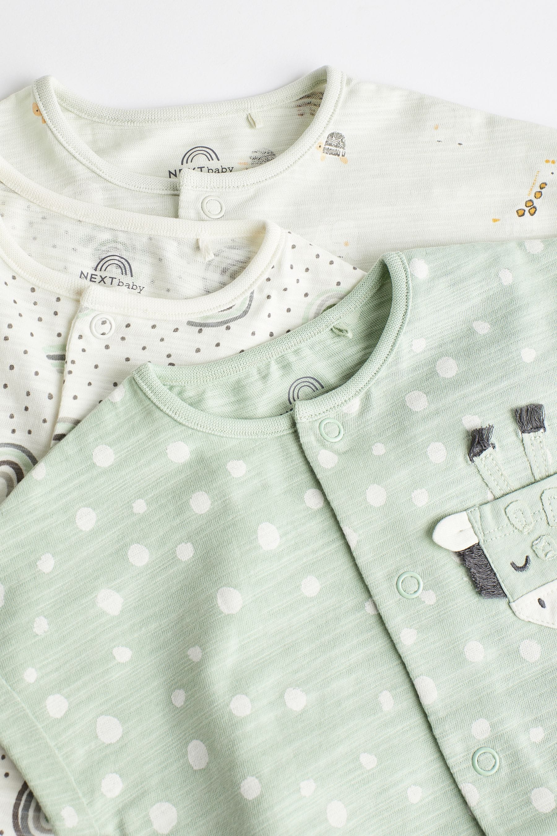 Mint Green Giraffe Baby Rompers 3 Pack (0mths-3yrs)