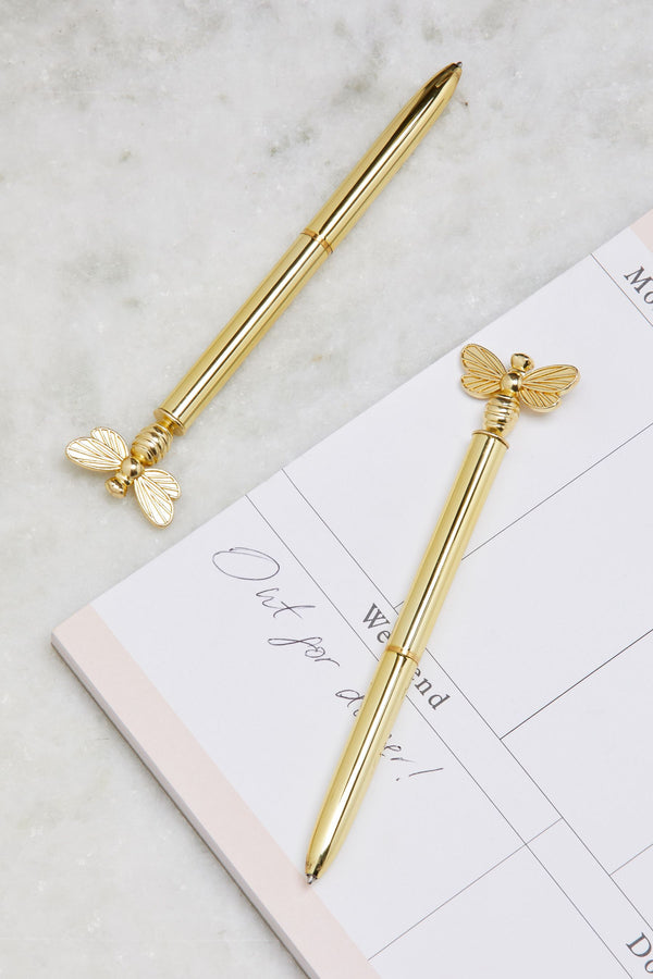 Golden Bee Set of 2 Topper Pens