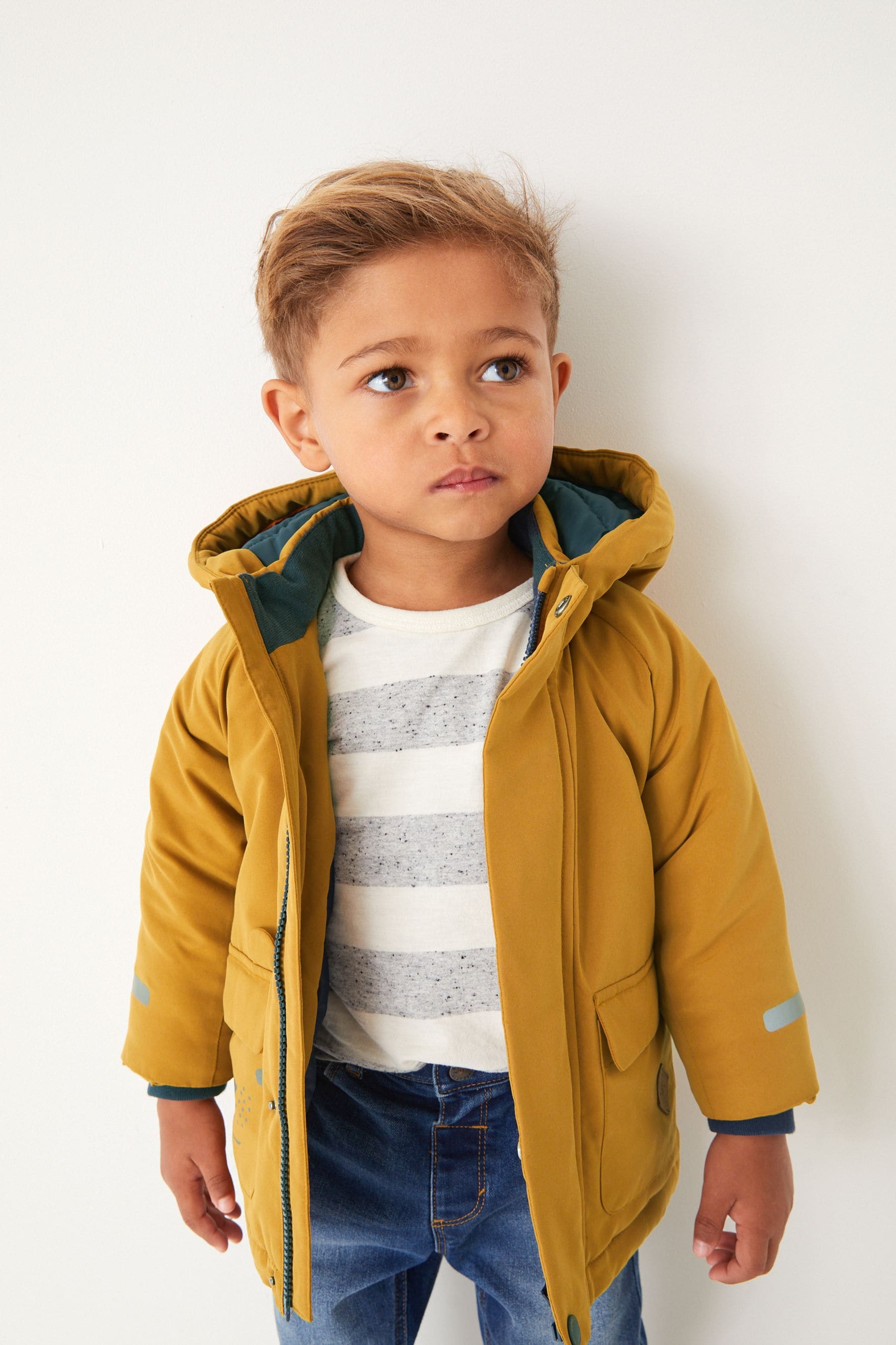 Ochre Yellow Shower Resistant Parka Coat (3mths-7yrs)