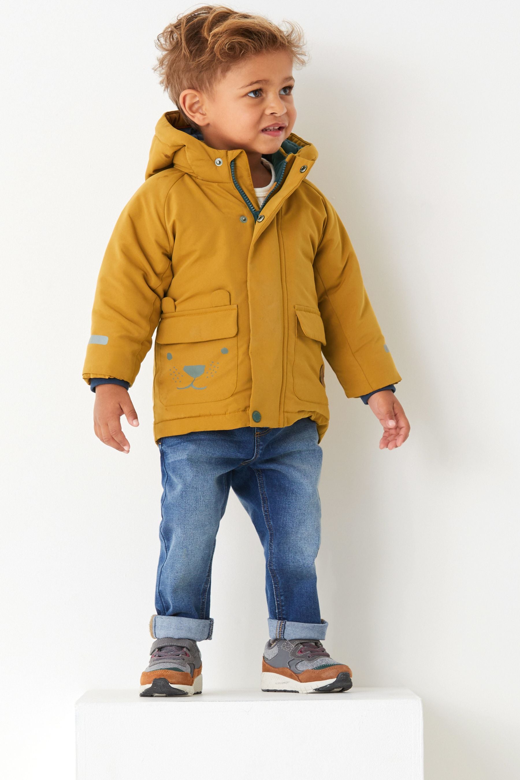 Ochre Yellow Shower Resistant Parka Coat (3mths-7yrs)