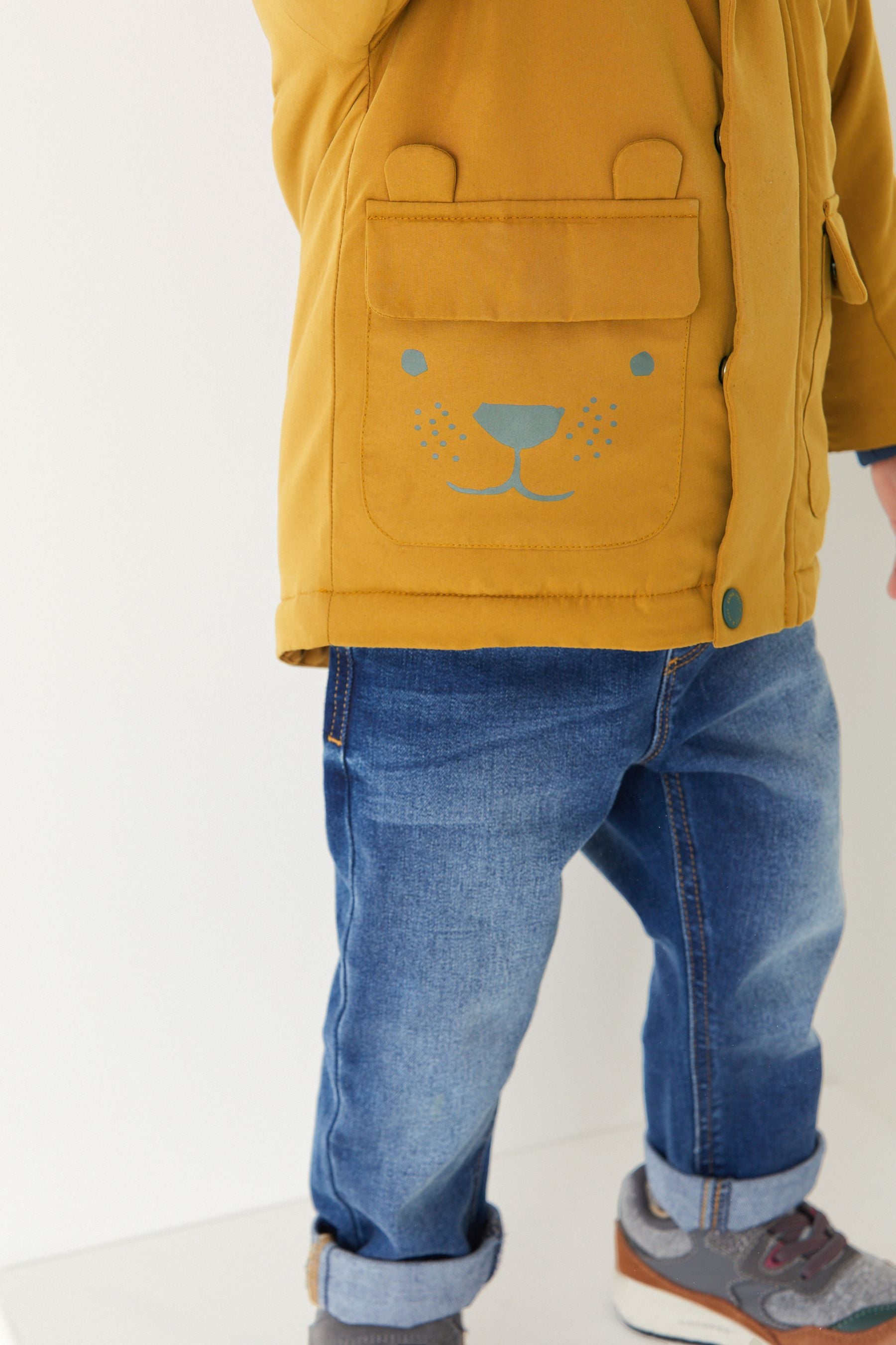 Ochre Yellow Shower Resistant Parka Coat (3mths-7yrs)