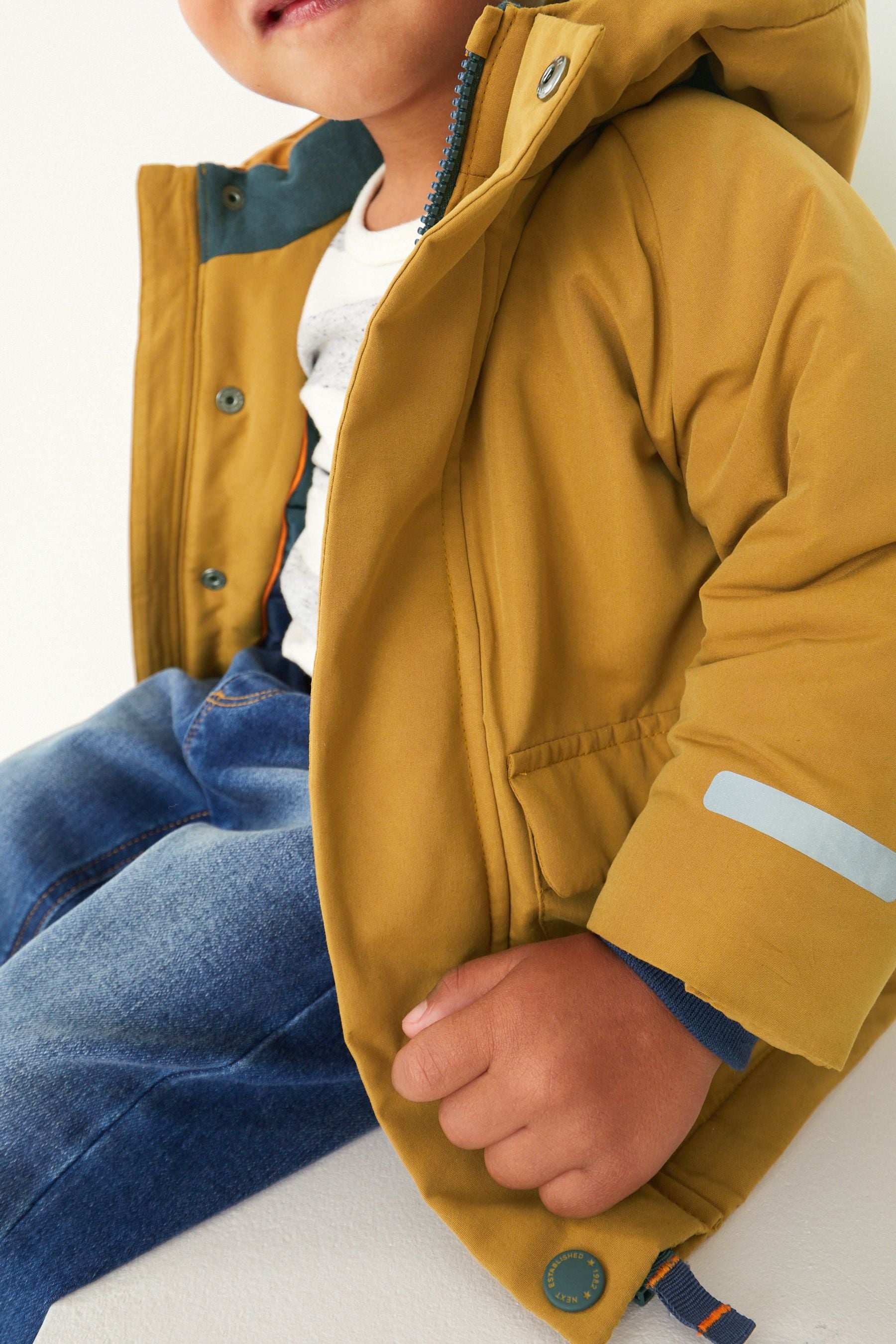 Ochre Yellow Shower Resistant Parka Coat (3mths-7yrs)