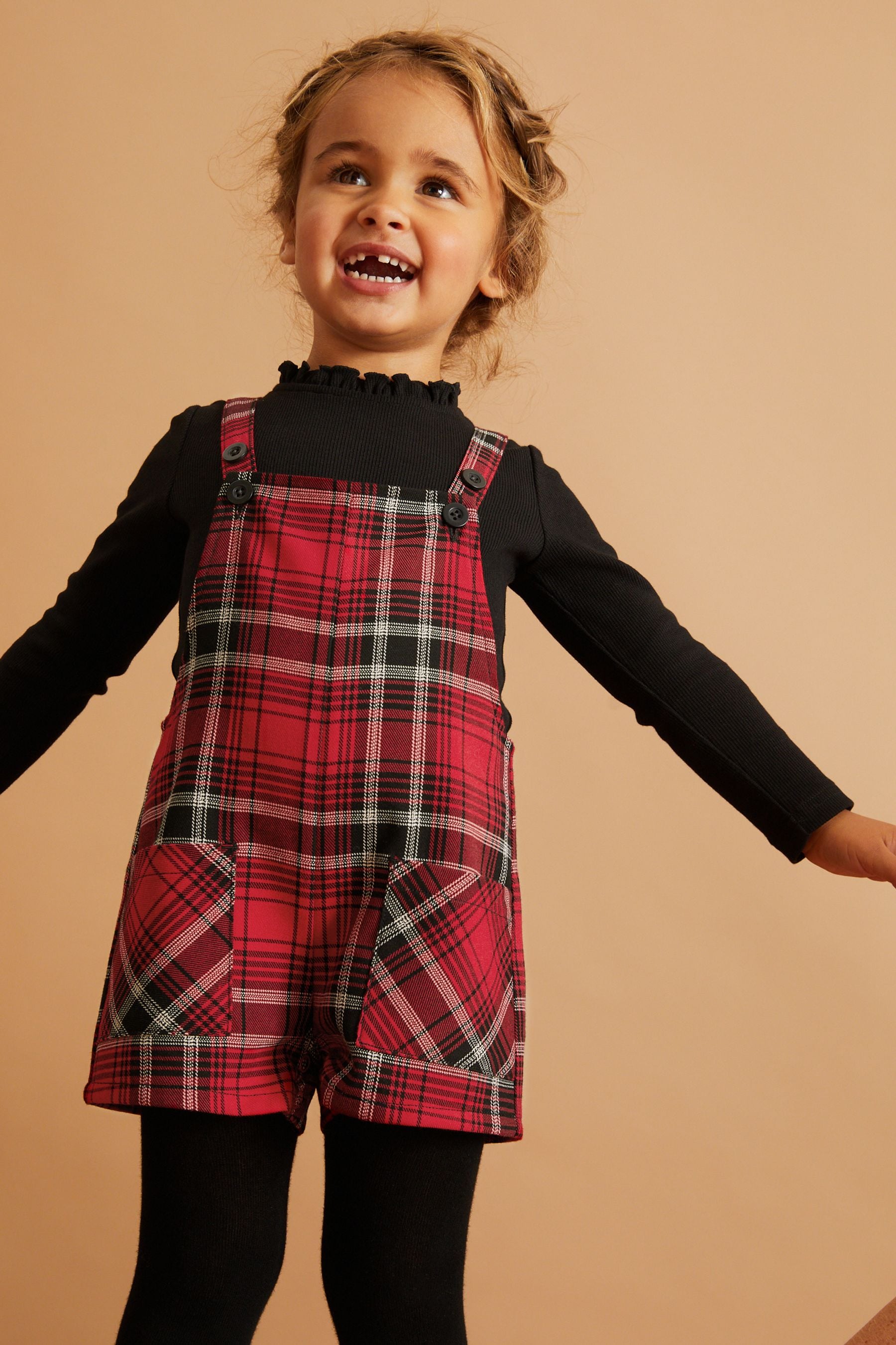 Red/Black Red Check Dungaree Set (3mths-7yrs)