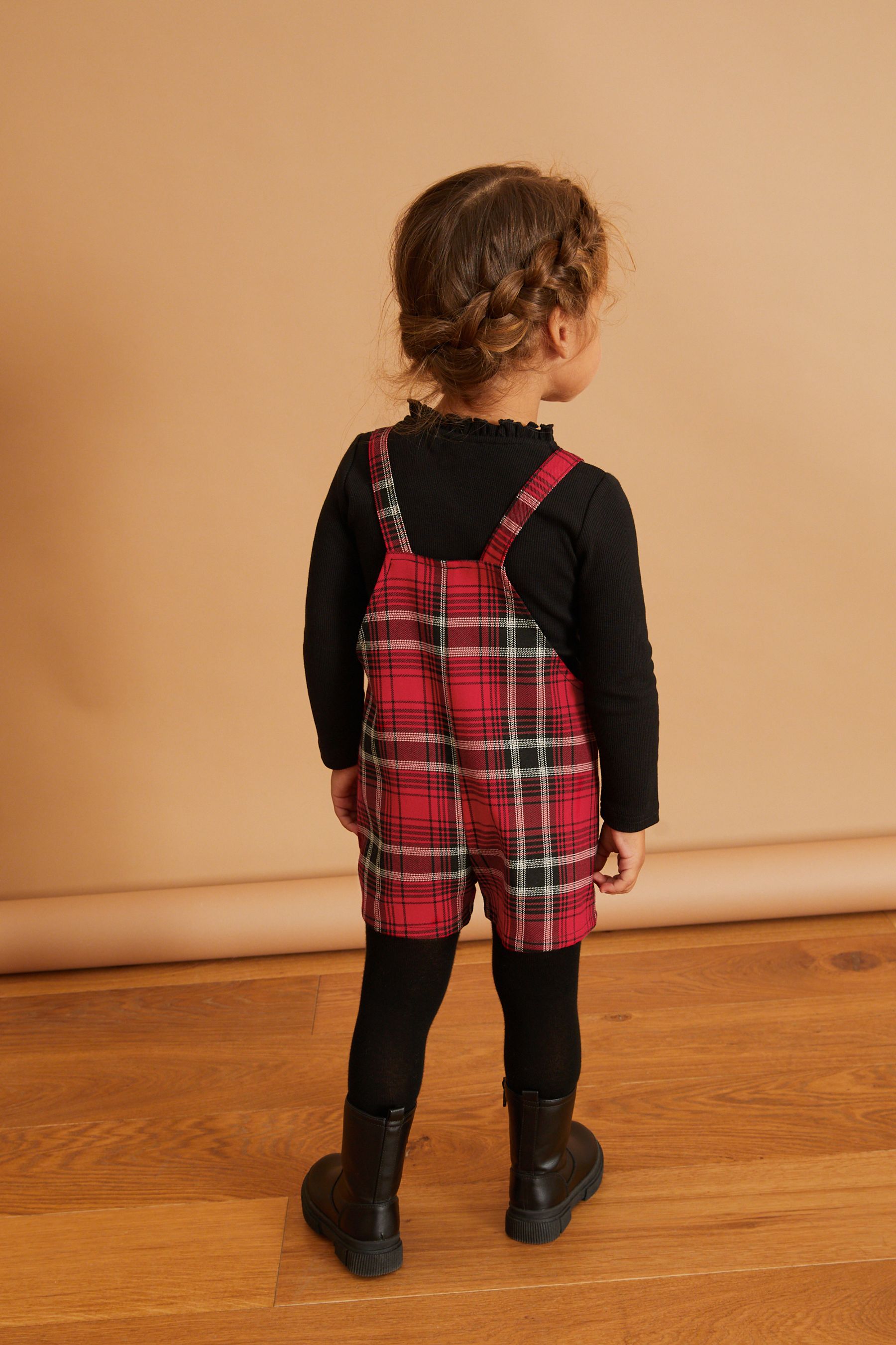 Red/Black Red Check Dungaree Set (3mths-7yrs)