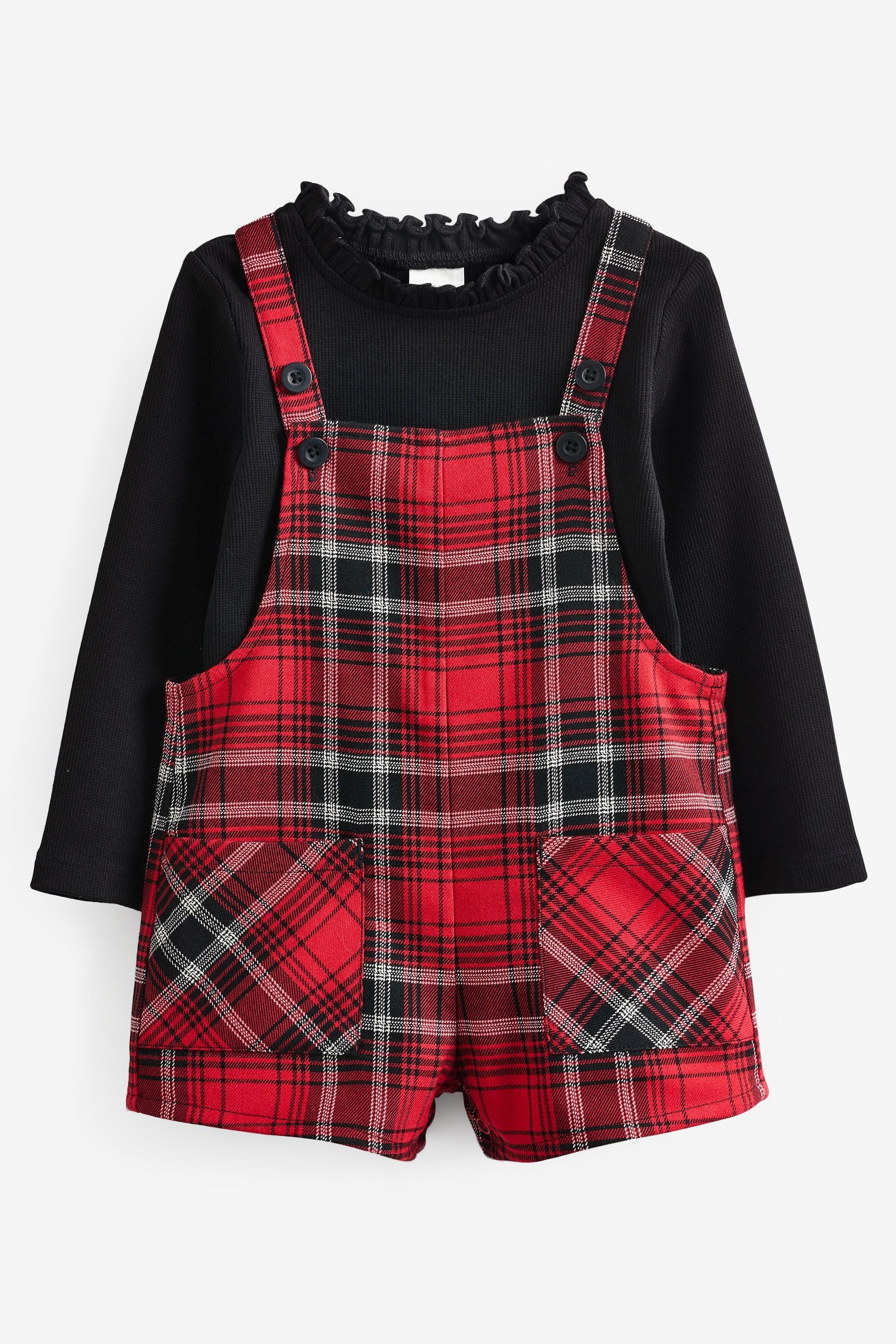 Red/Black Red Check Dungaree Set (3mths-7yrs)