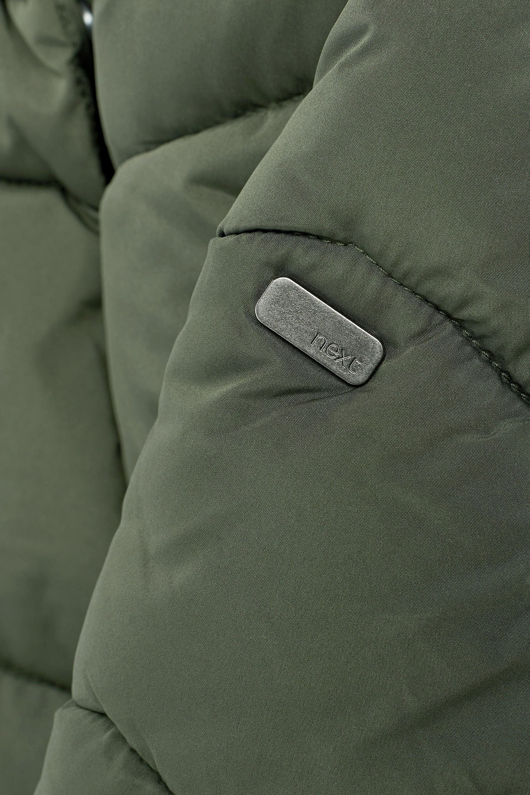 Khaki Green Shower Resistant Chevron Duvet Padded Coat (2-16yrs)