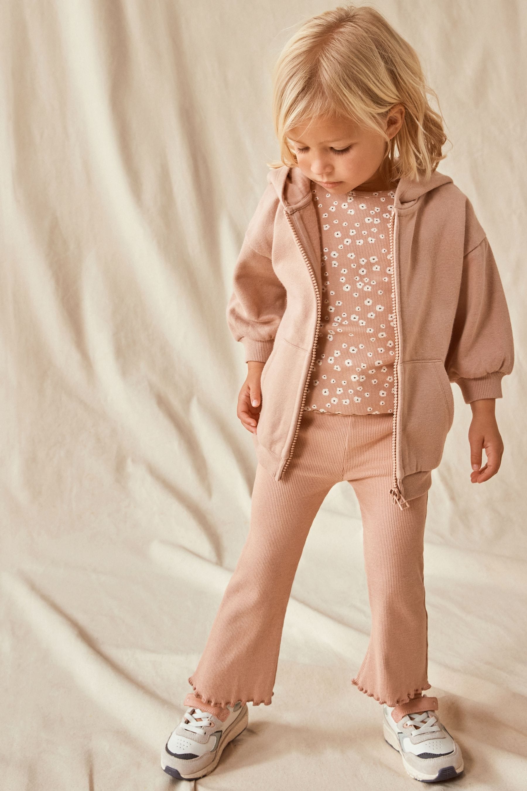 Brown Longline Zip Through 3 Piece Set (3mths-7yrs)