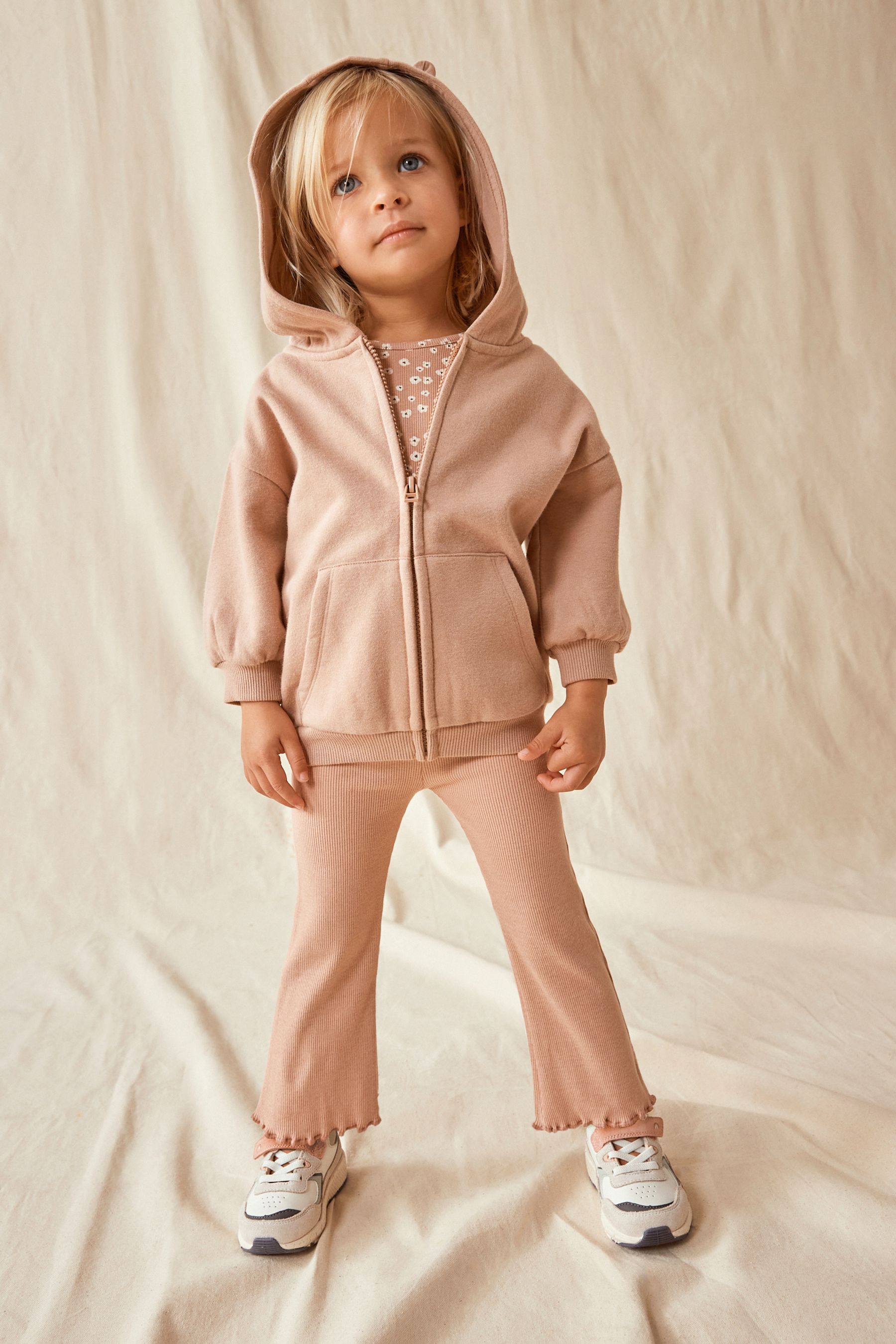 Brown Longline Zip Through 3 Piece Set (3mths-7yrs)