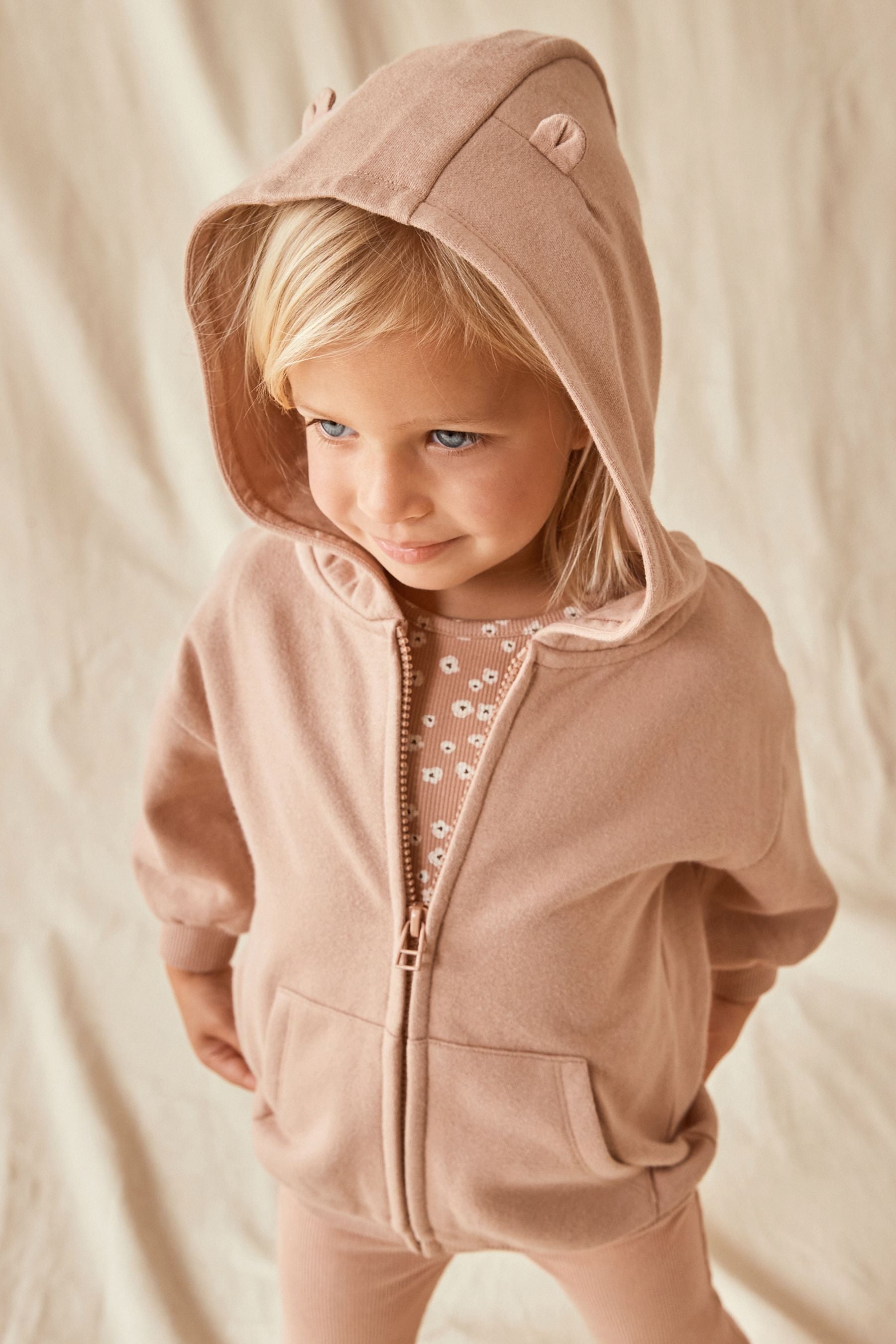 Brown Longline Zip Through 3 Piece Set (3mths-7yrs)