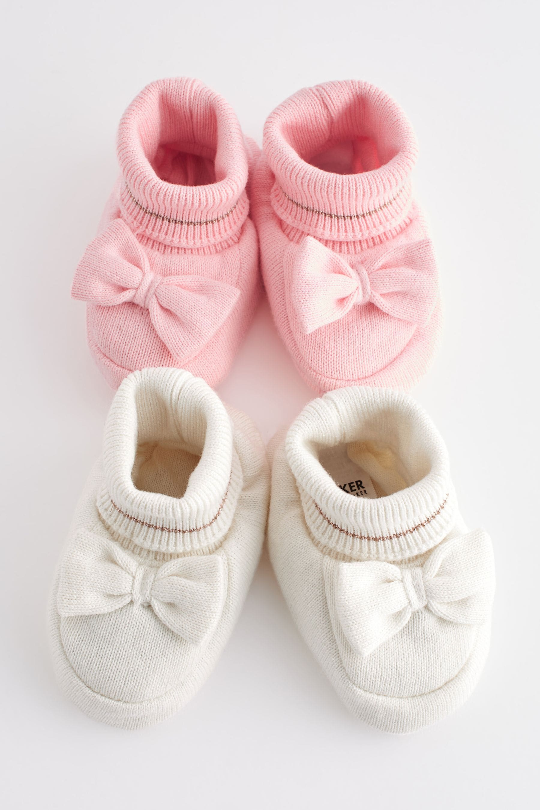 Multi Baker by Ted Baker Baby Girls Multi Knitted Booties Gift Set 2 Pack