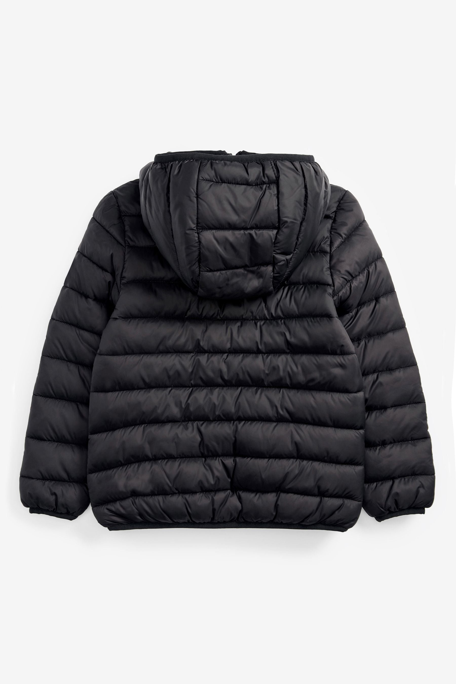 Black Quilted Midweight Hooded Coat (3-16yrs)