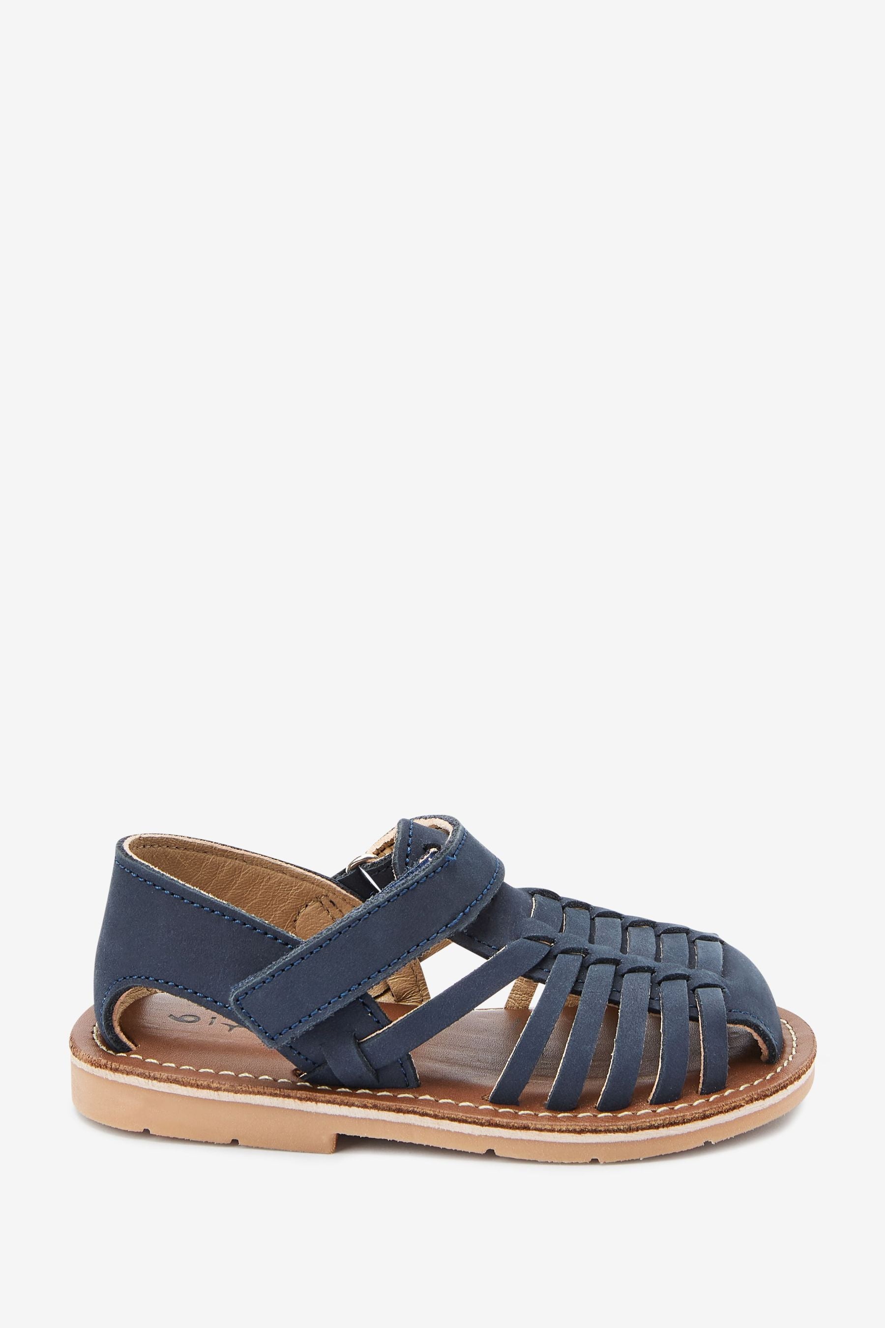 Navy Leather Sandals