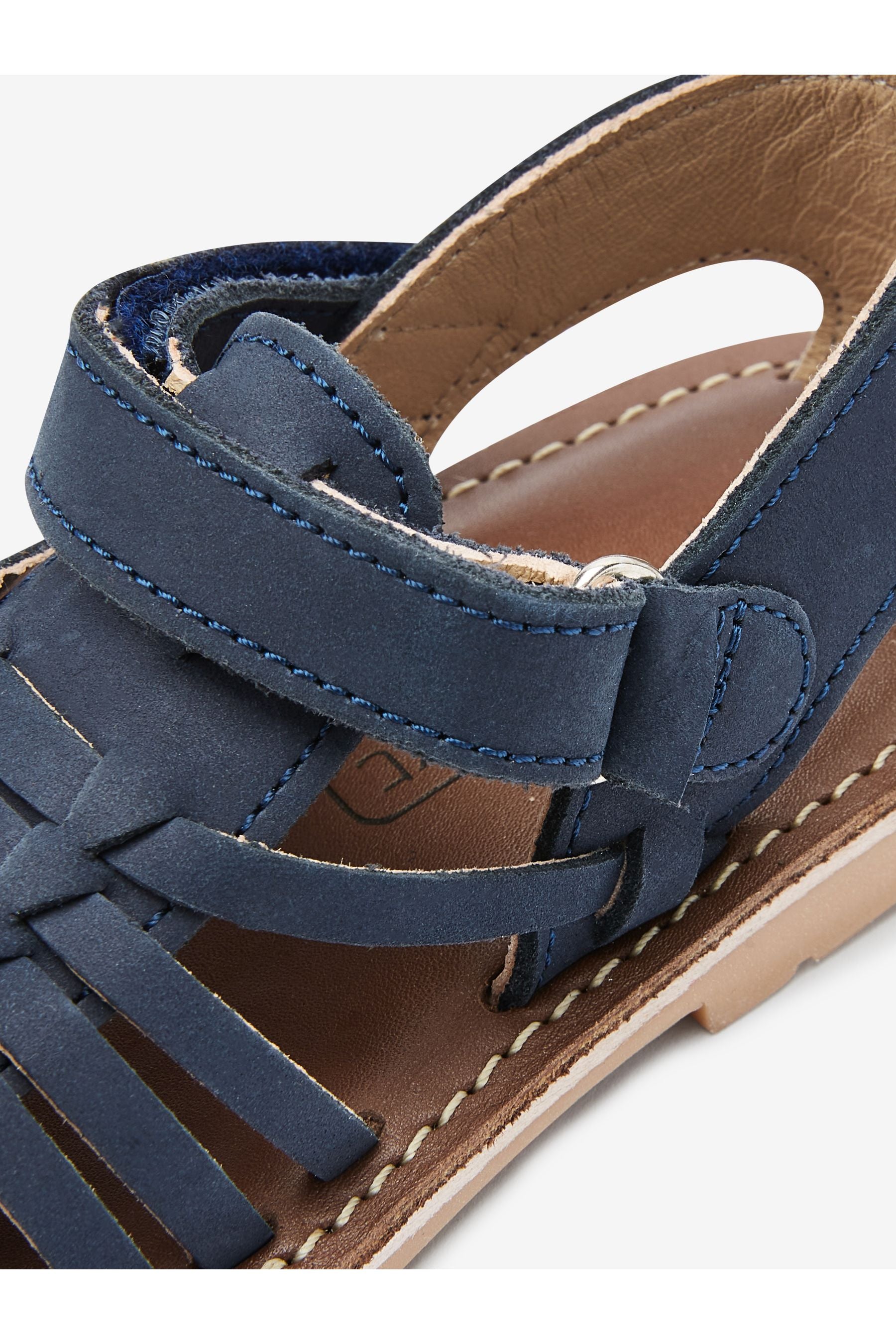 Navy Leather Sandals