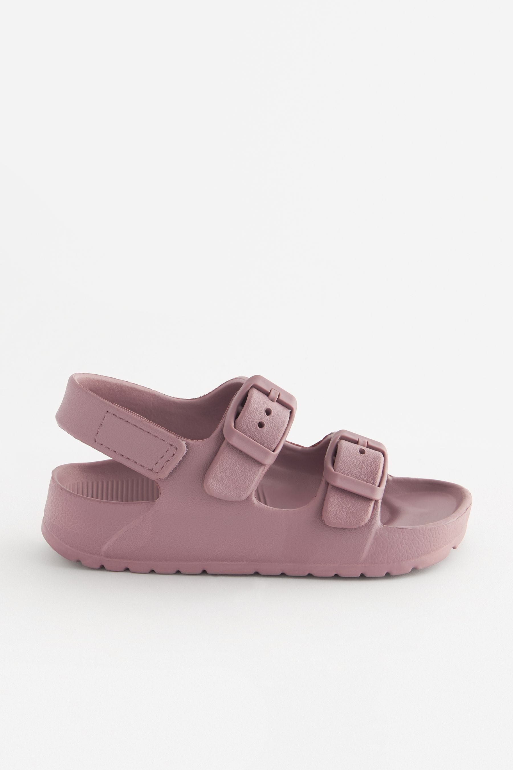 Mauve Purple Double Buckle Ankle Strap EVA Sandals