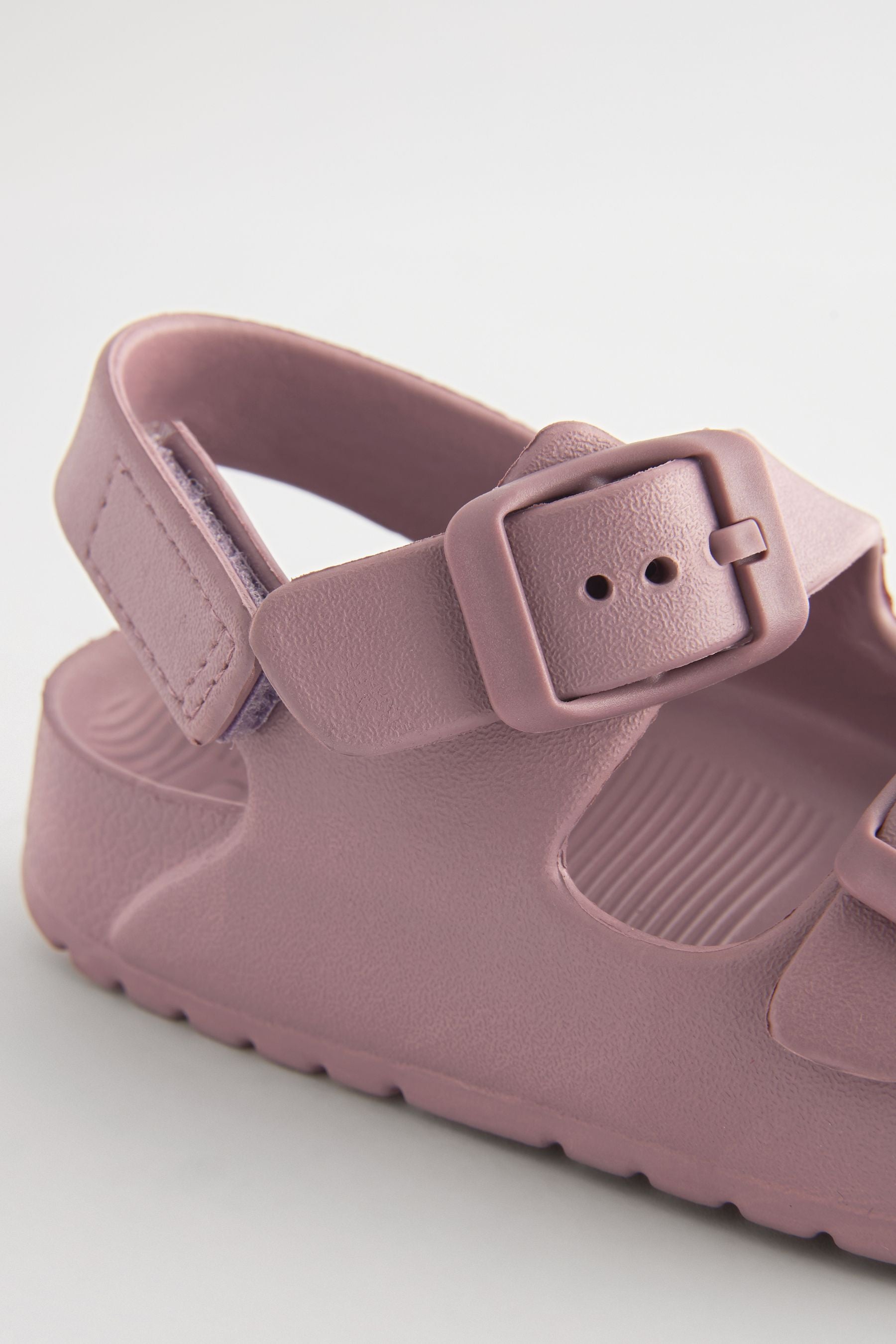 Mauve Purple Double Buckle Ankle Strap EVA Sandals