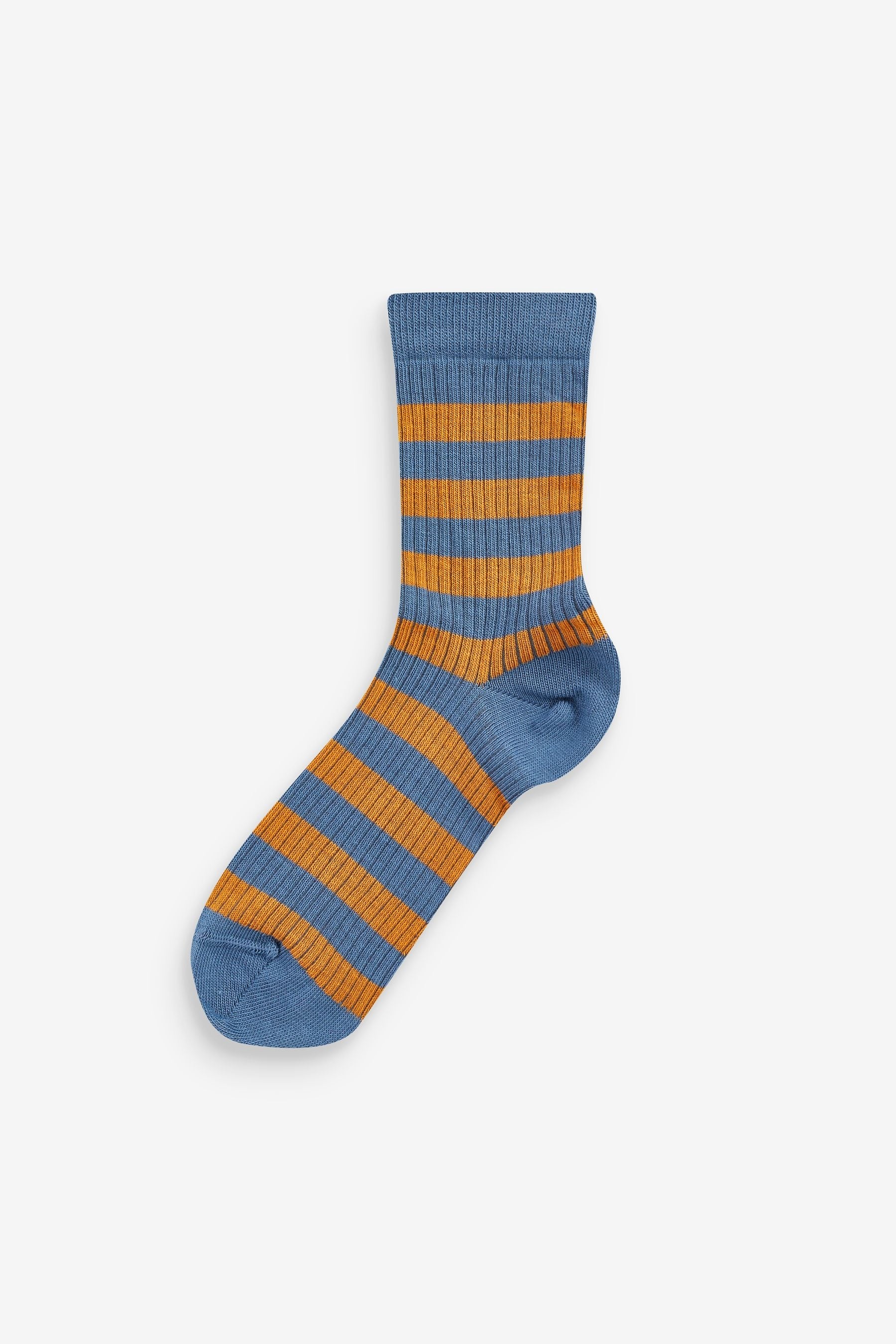 Stripe Cotton Rich Ribbed Socks 7 Pack