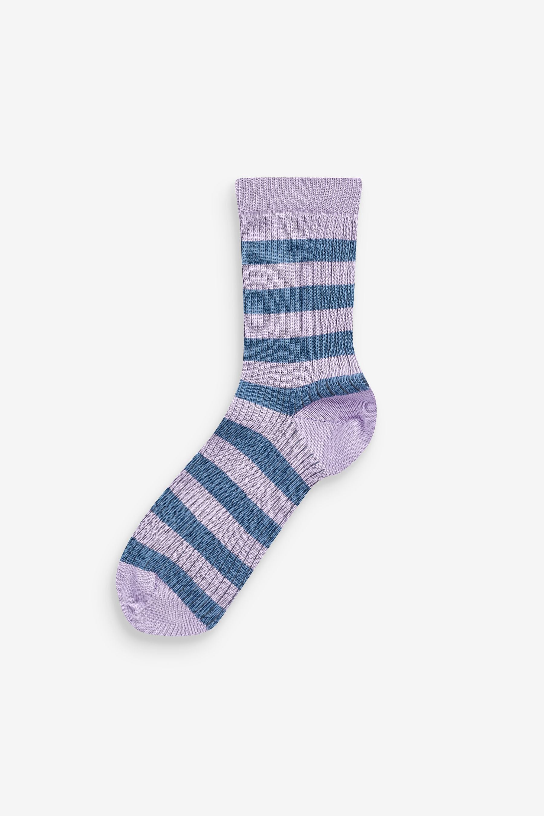 Stripe Cotton Rich Ribbed Socks 7 Pack