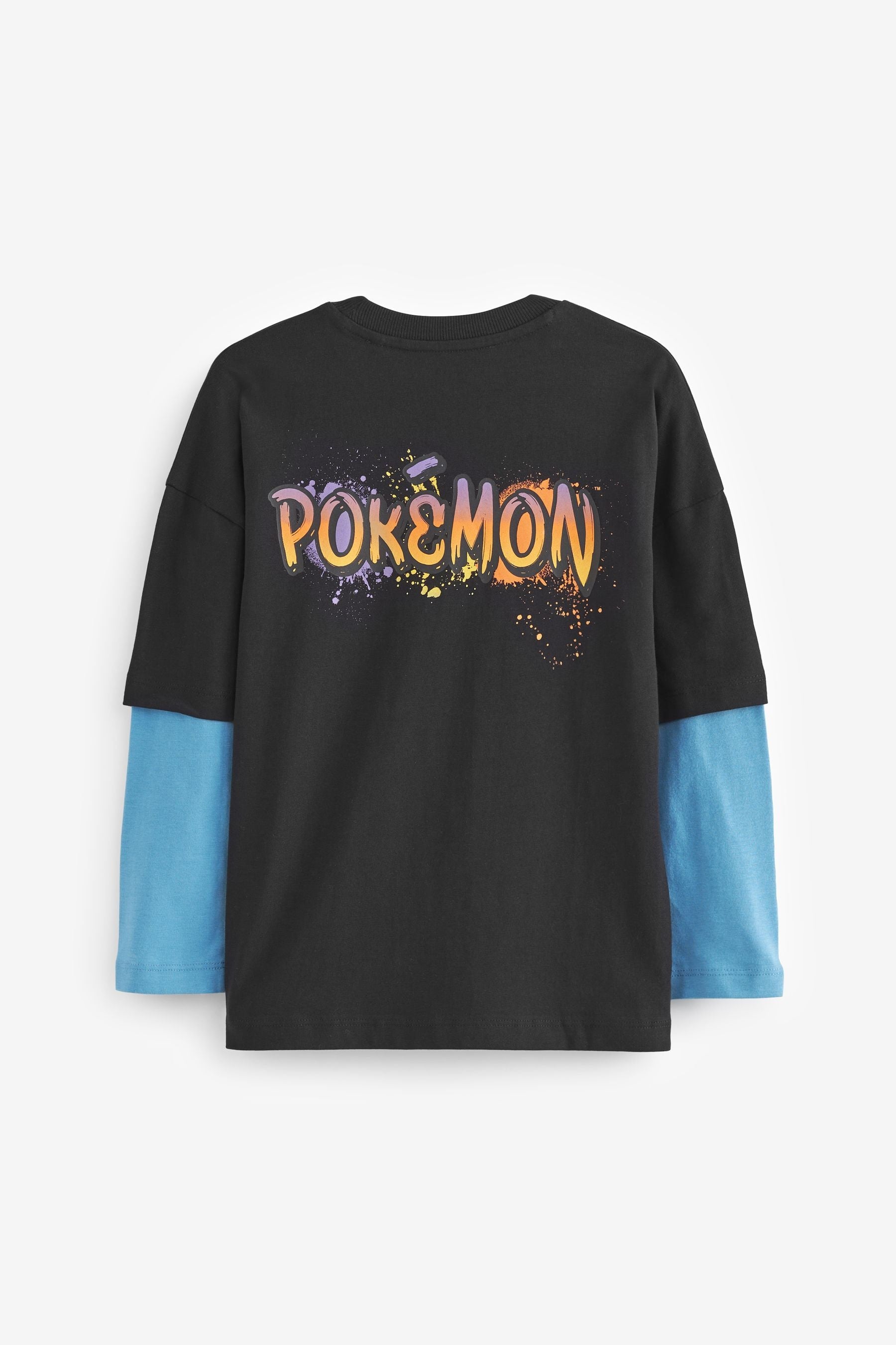 Black/Teal Blue Pokémon Long Sleeve T-Shirt (4-16yrs)