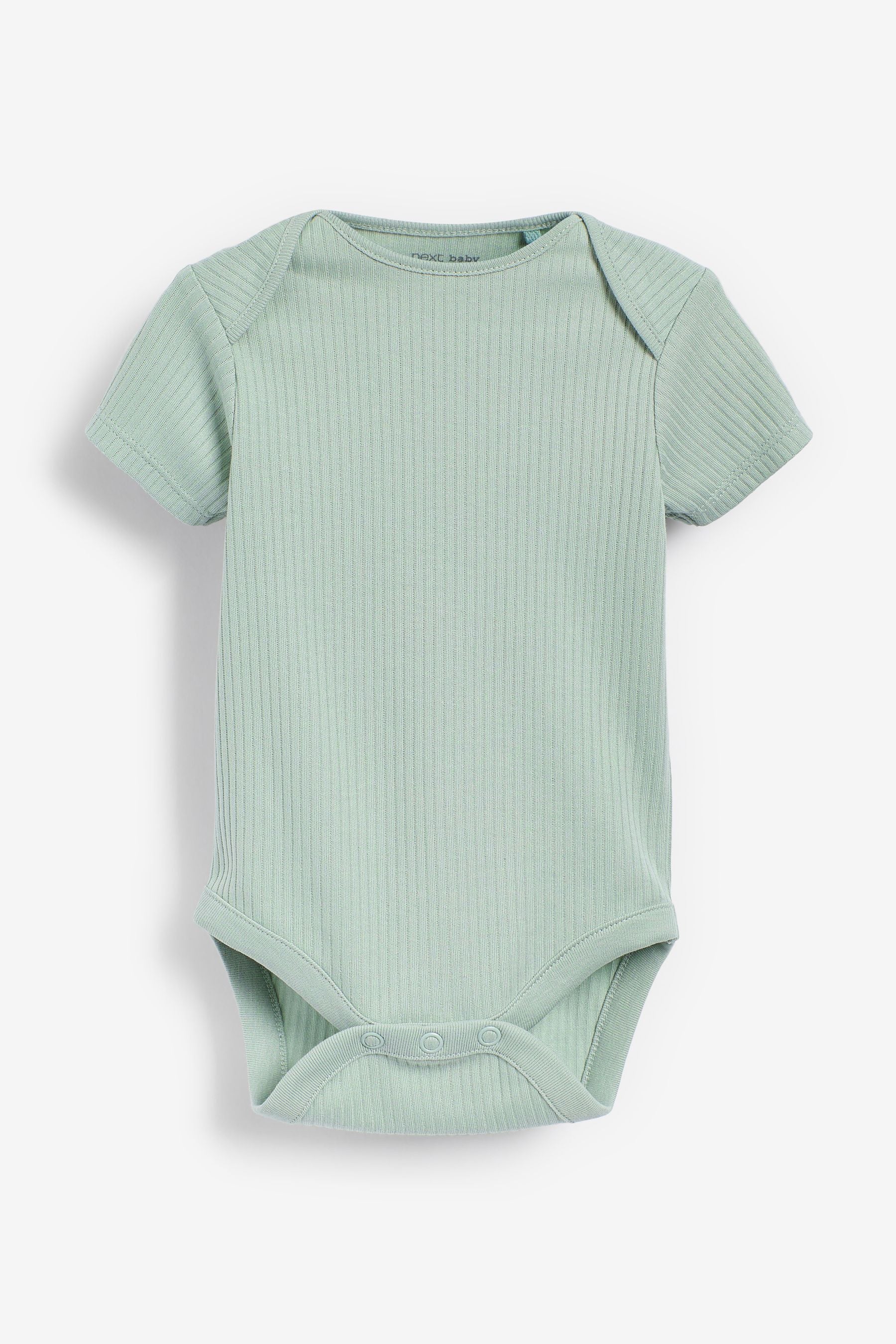 Rust/Teal Blue 5 Pack Short Sleeve Baby Bodysuits