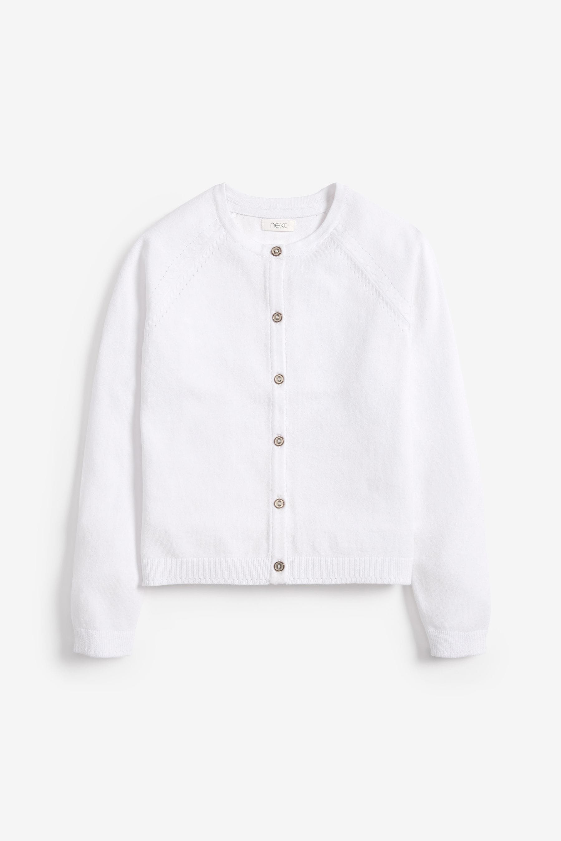 White Button-Up Cardigan (3-16yrs)