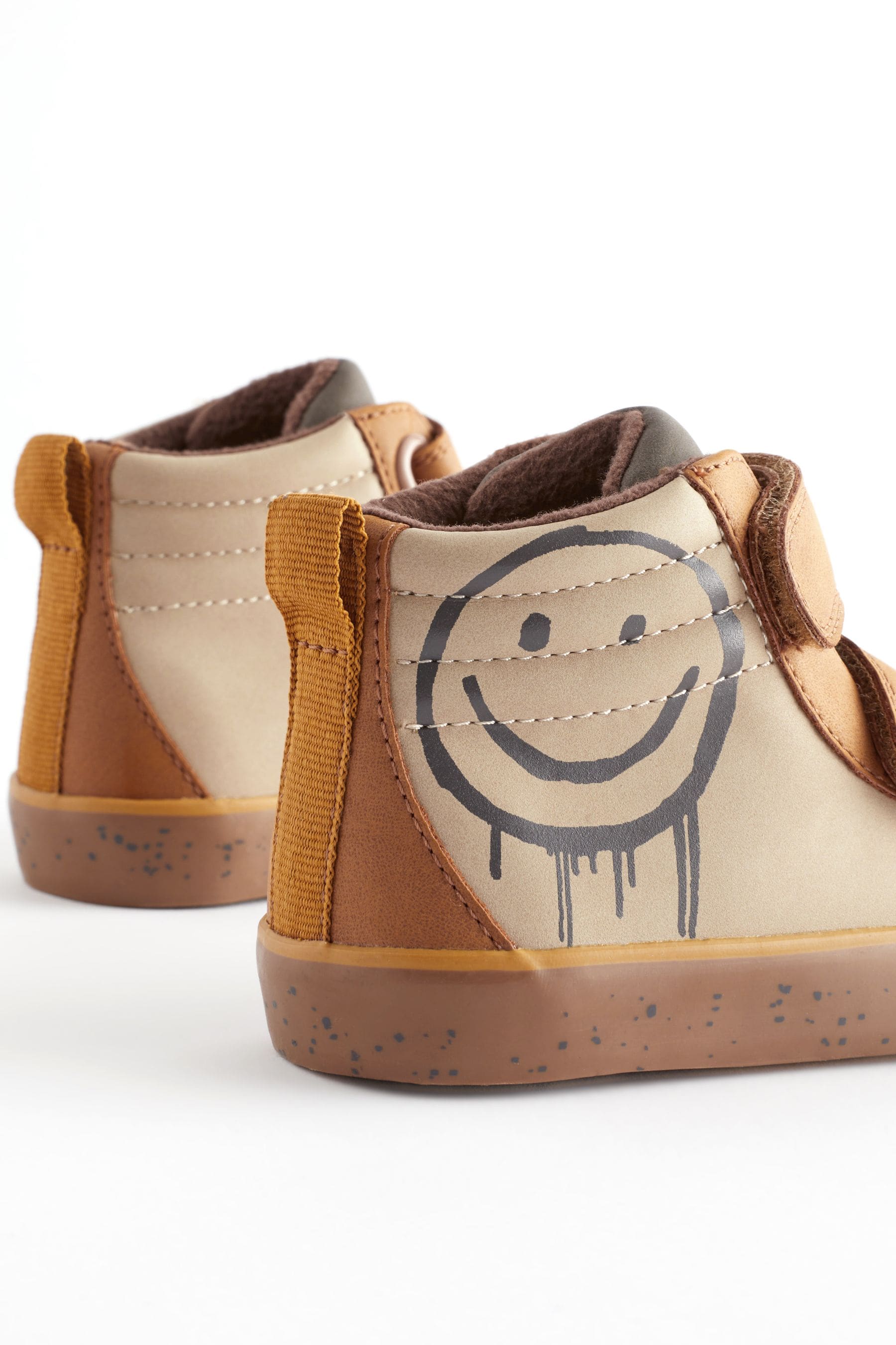 Neutral Graffiti Warm Lined Touch Fastening Boots