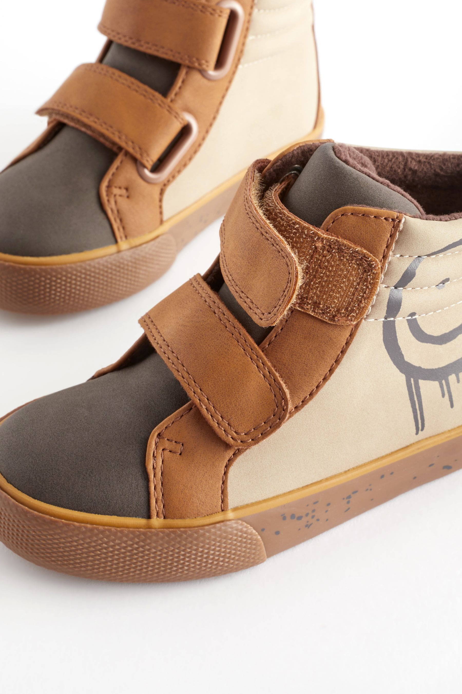 Neutral Graffiti Warm Lined Touch Fastening Boots