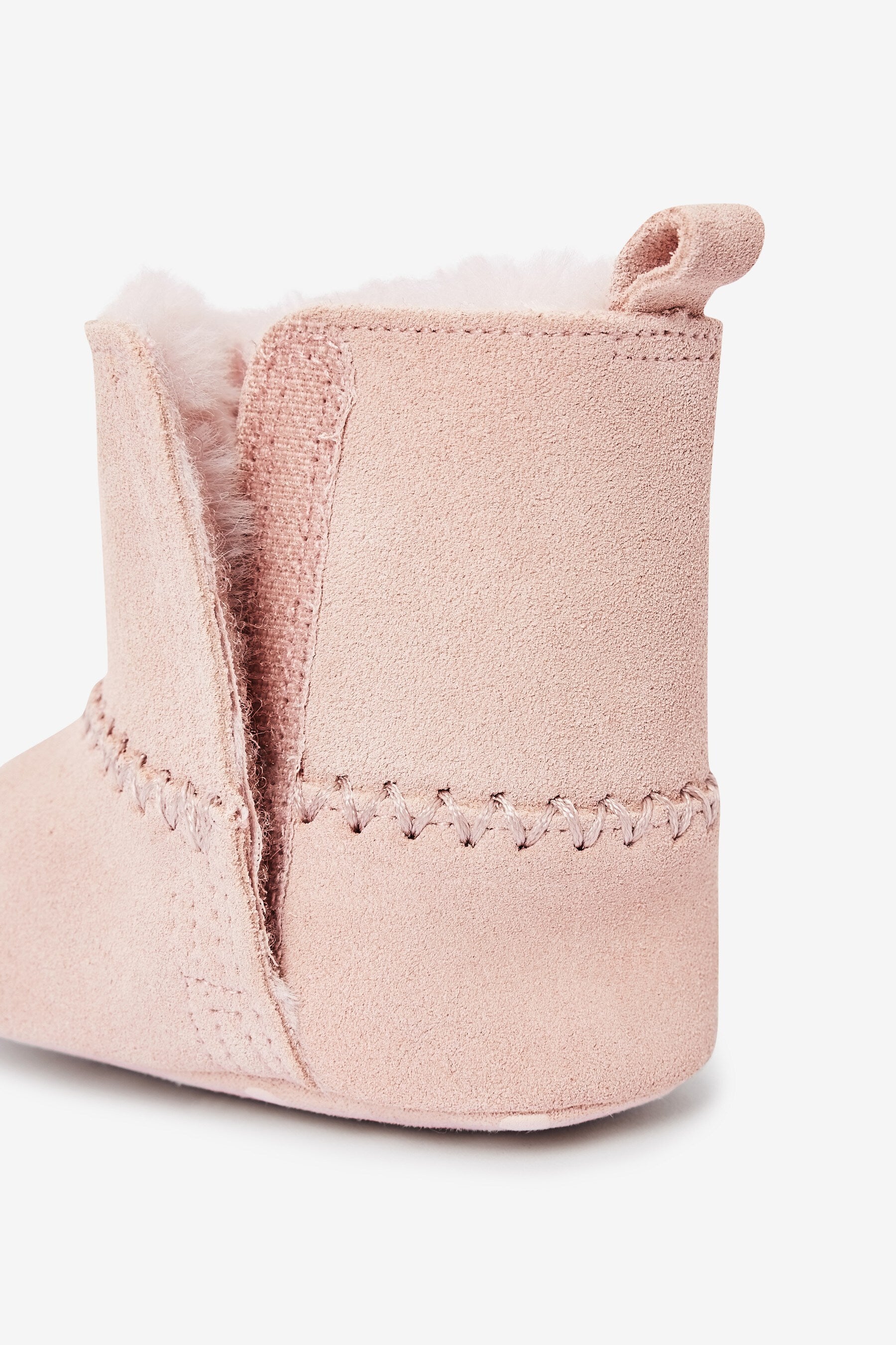 Pink Leather Warm Lined Baby Boots (0-18mths)