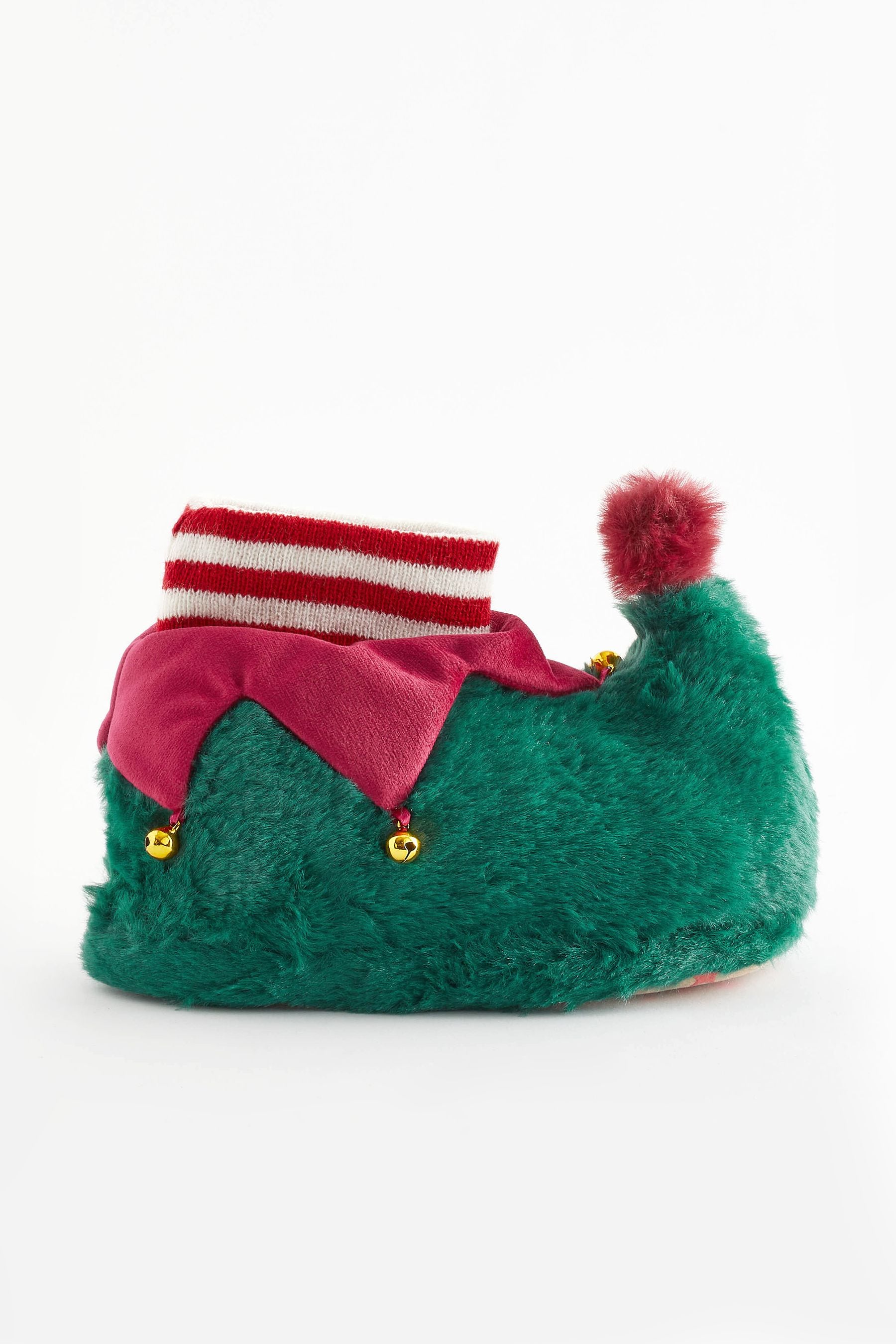 Red/Green Christmas Elf Warm Lined Slipper Boots