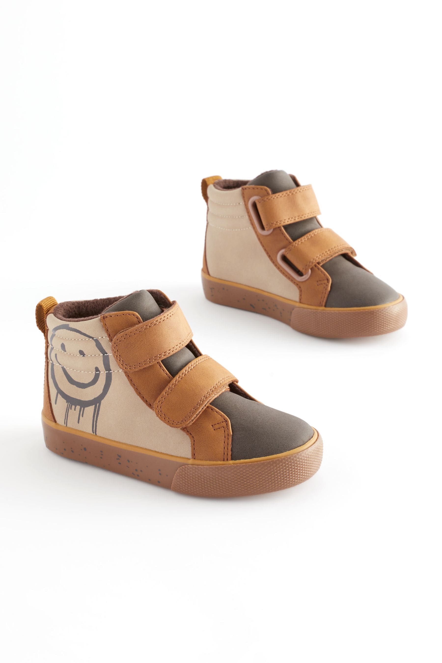 Neutral Graffiti Warm Lined Touch Fastening Boots