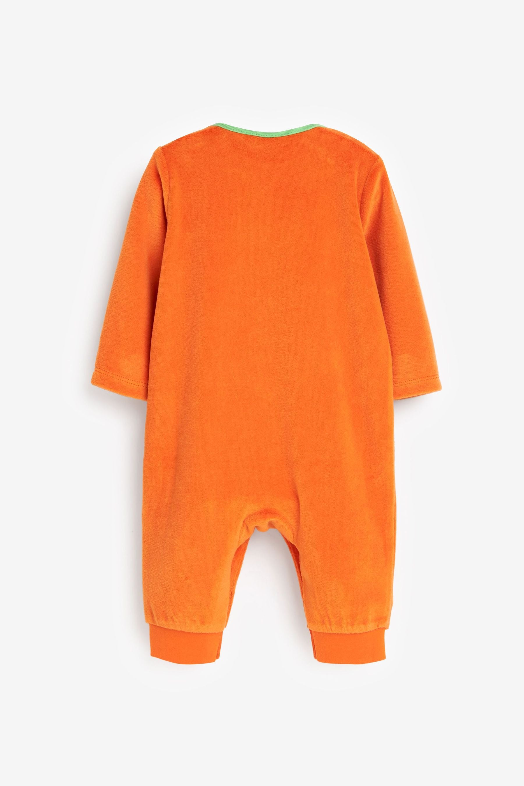 Orange Pumpkin Halloween Velour Sleepsuit